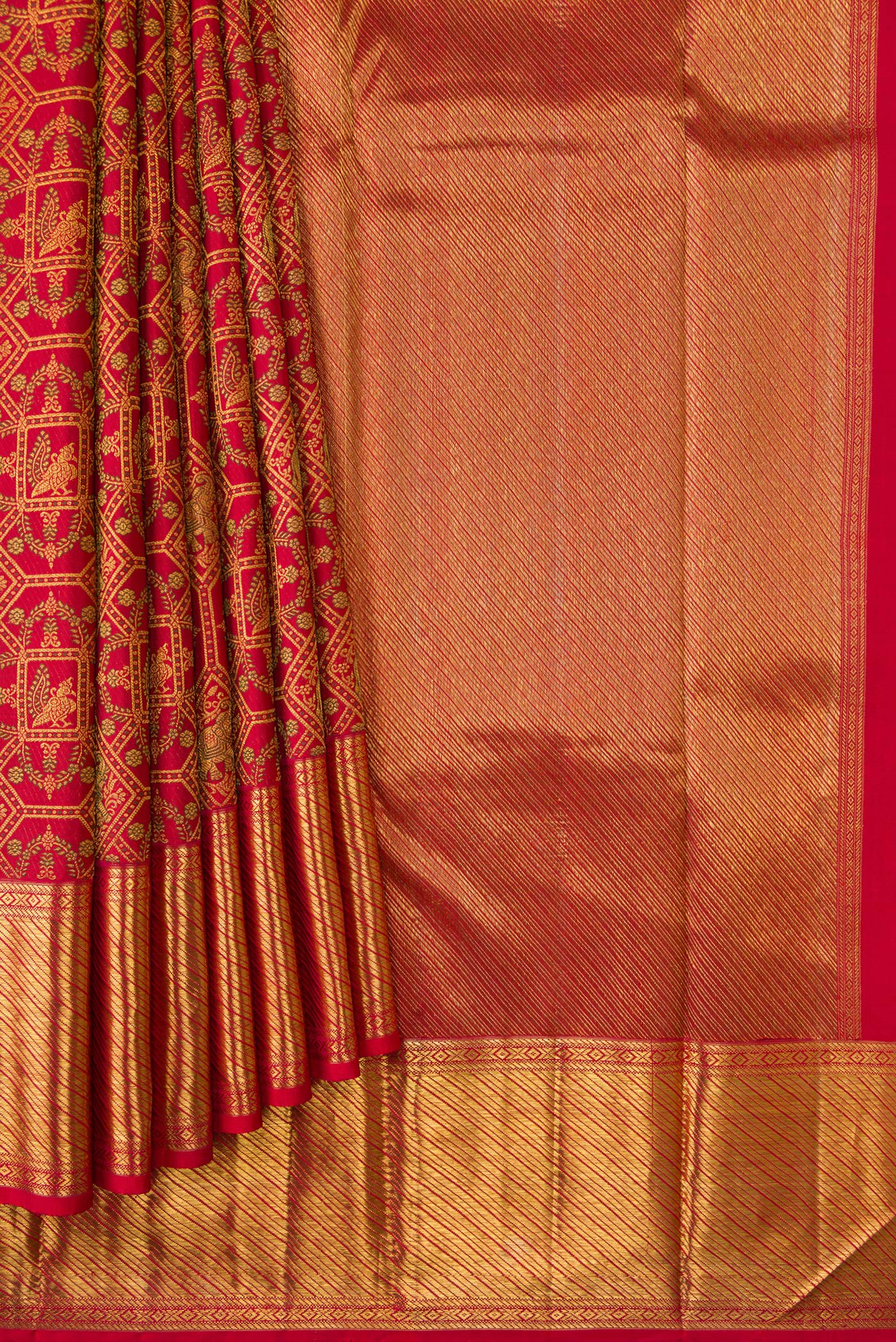 Red Kanchipuram Silk Saree - Image 4