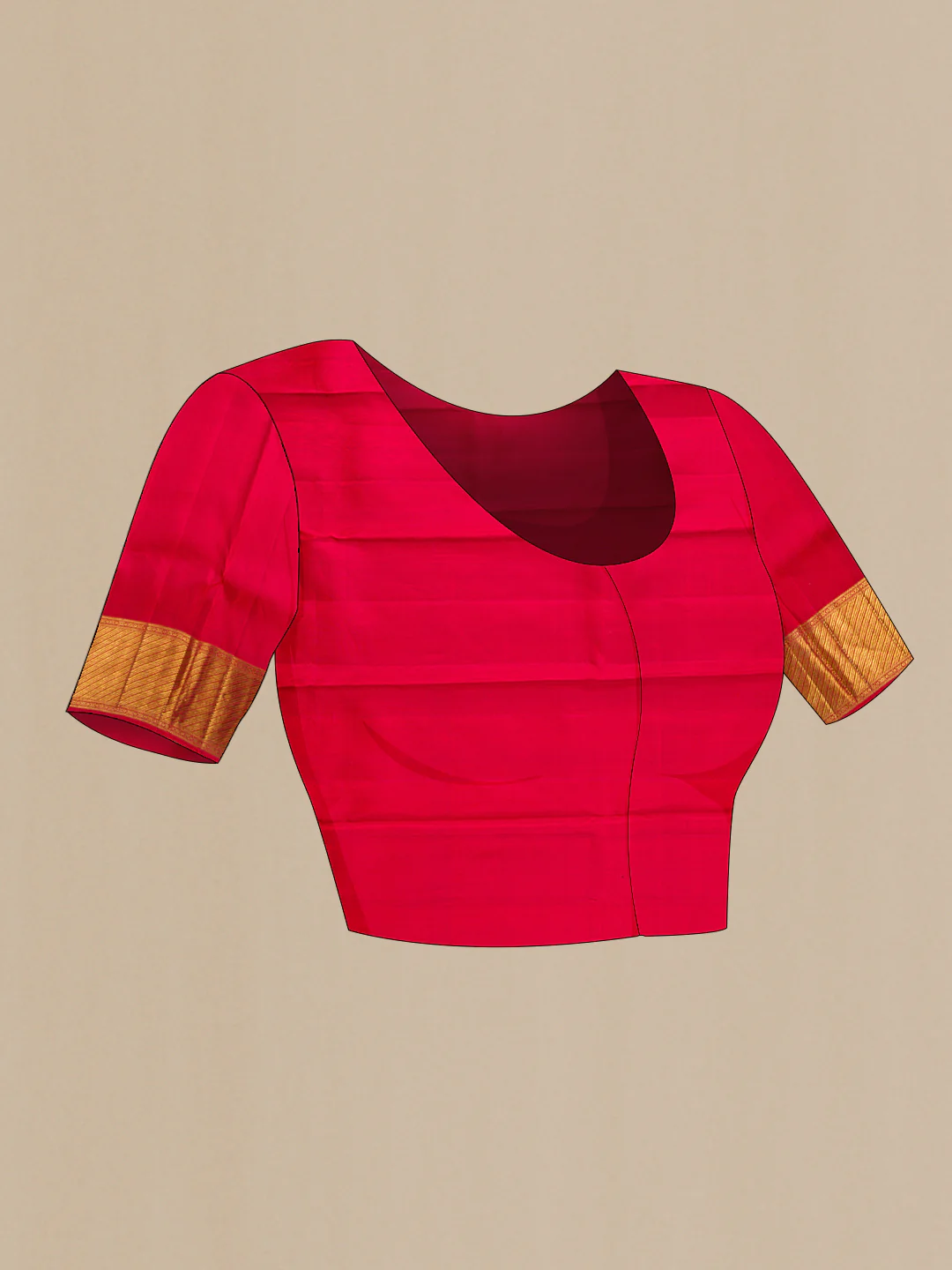 Red Kanchipuram Silk Saree - Image 5