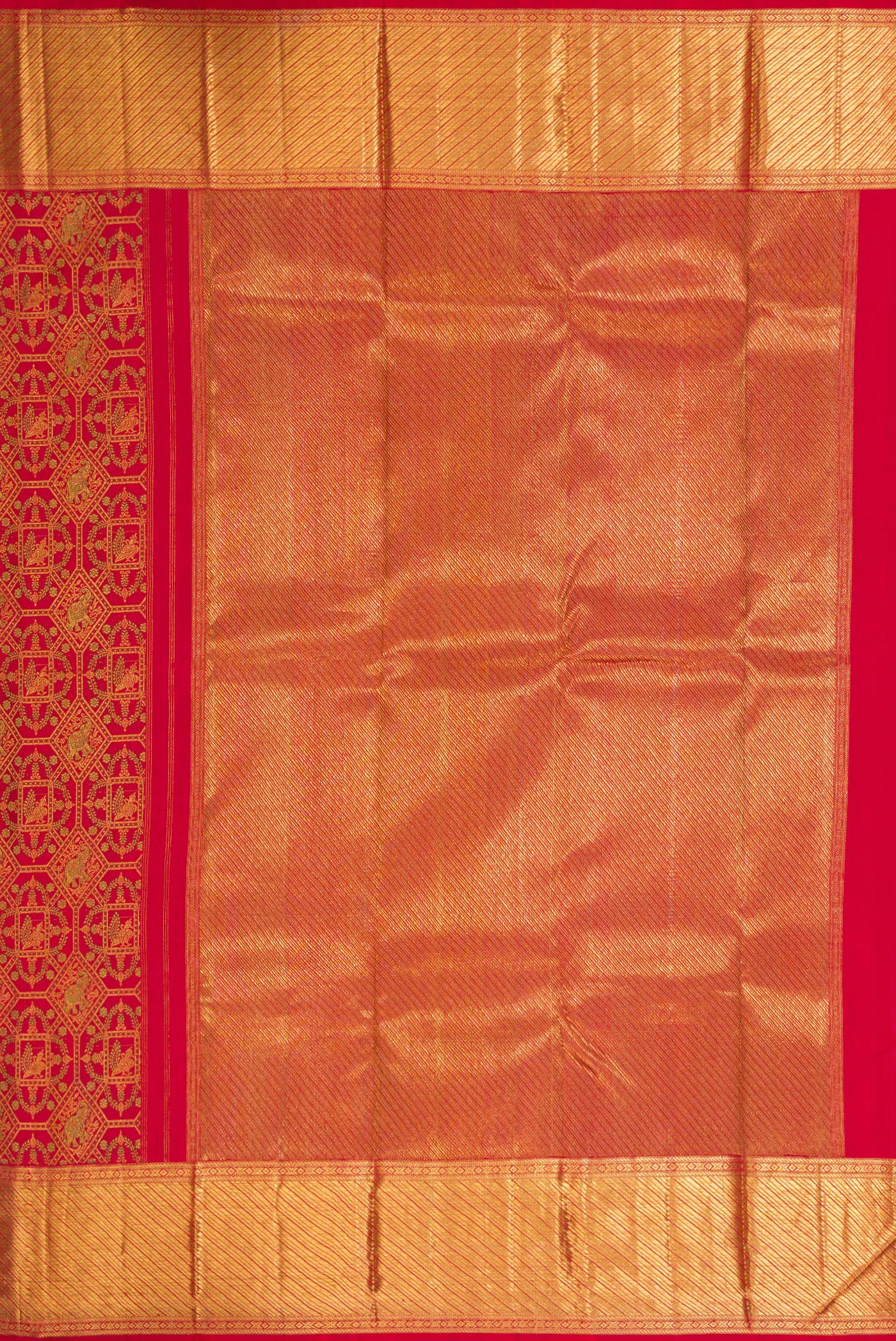 Red Kanchipuram Silk Saree - Image 7