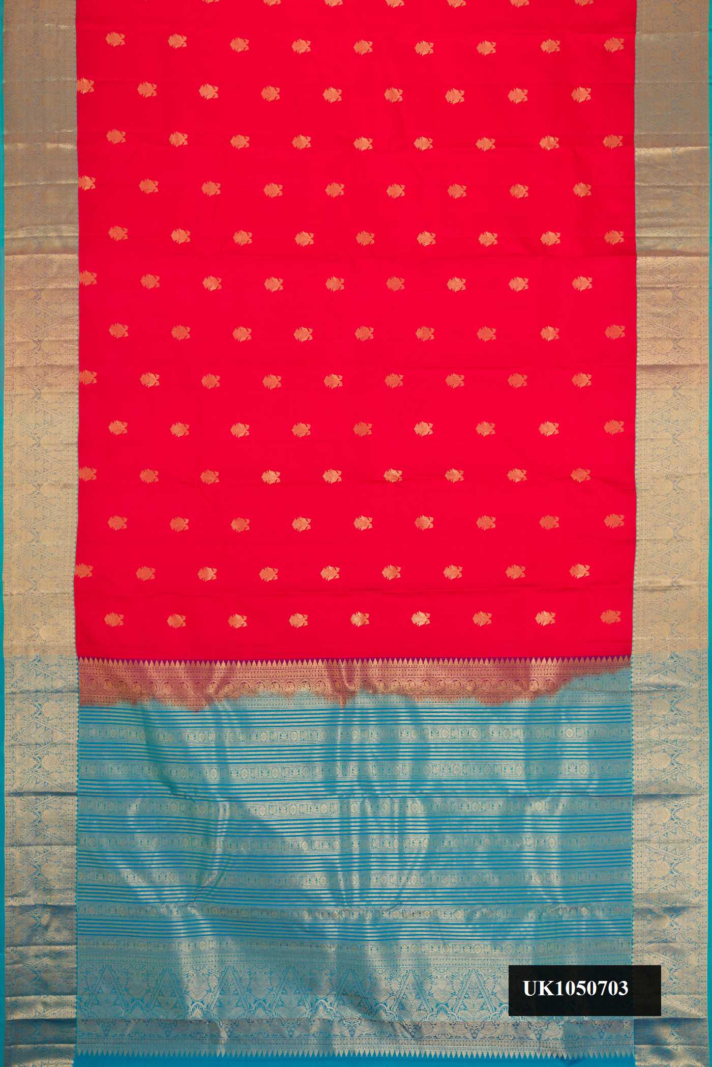Red Dual Tone Kanchipuram Silk Saree