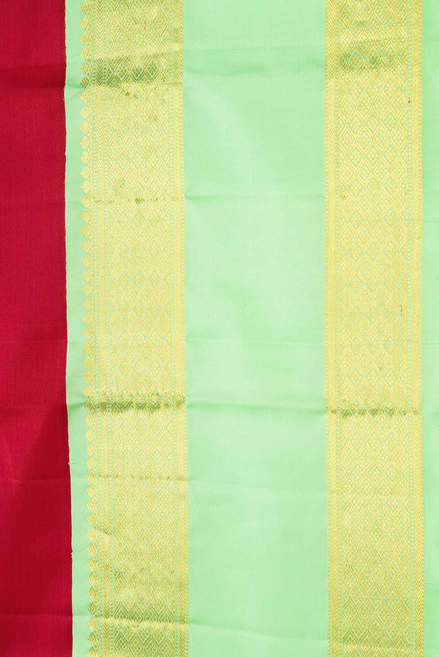 Red Dual Tone Kanjivaram Silk Saree - Image 3