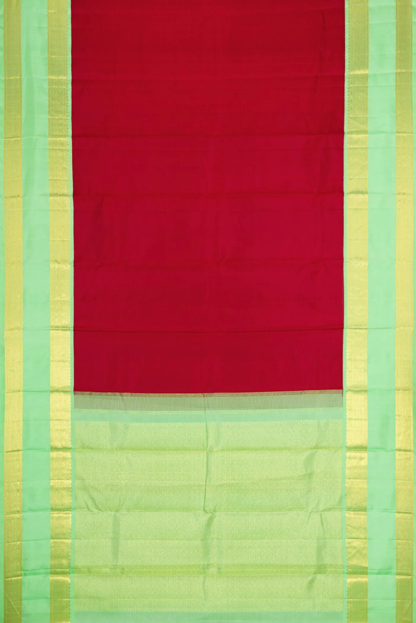 Red Dual Tone Kanjivaram Silk Saree - Image 6