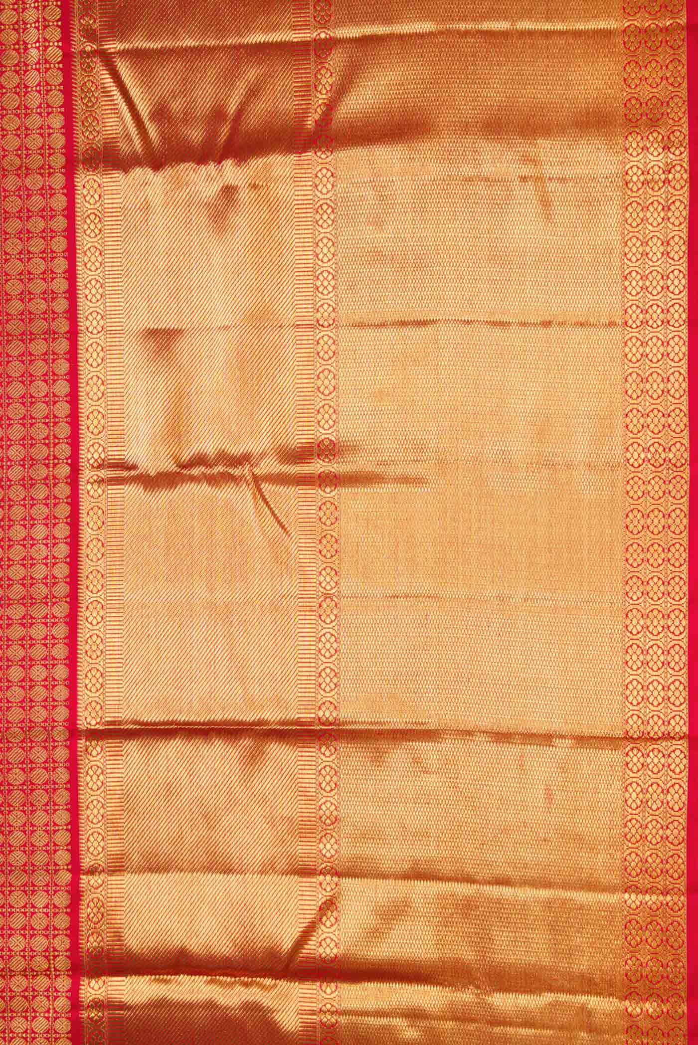 Red Dual Tone Kanjivaram Silk Saree - Image 3