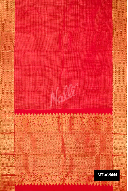 Red Dual Tone Kanchipuram Silk Saree