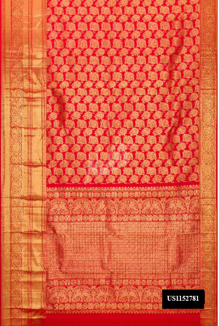 Red Dual Tone Kanchipuram Silk Saree