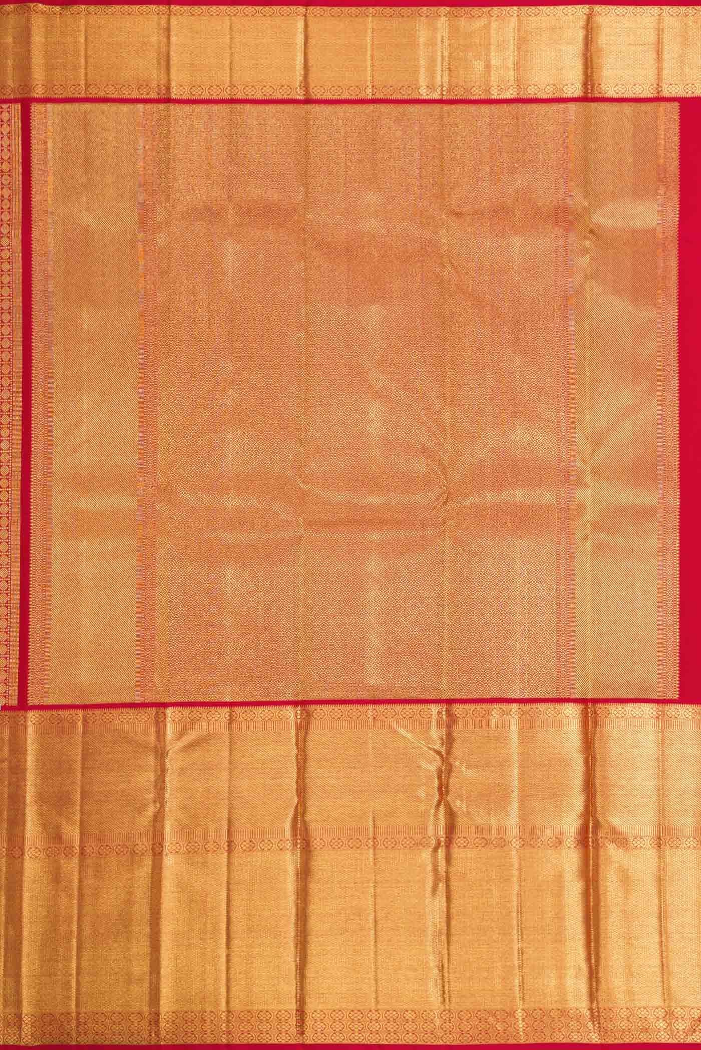 Red Dual Tone Kanjivaram Silk Saree - Image 7