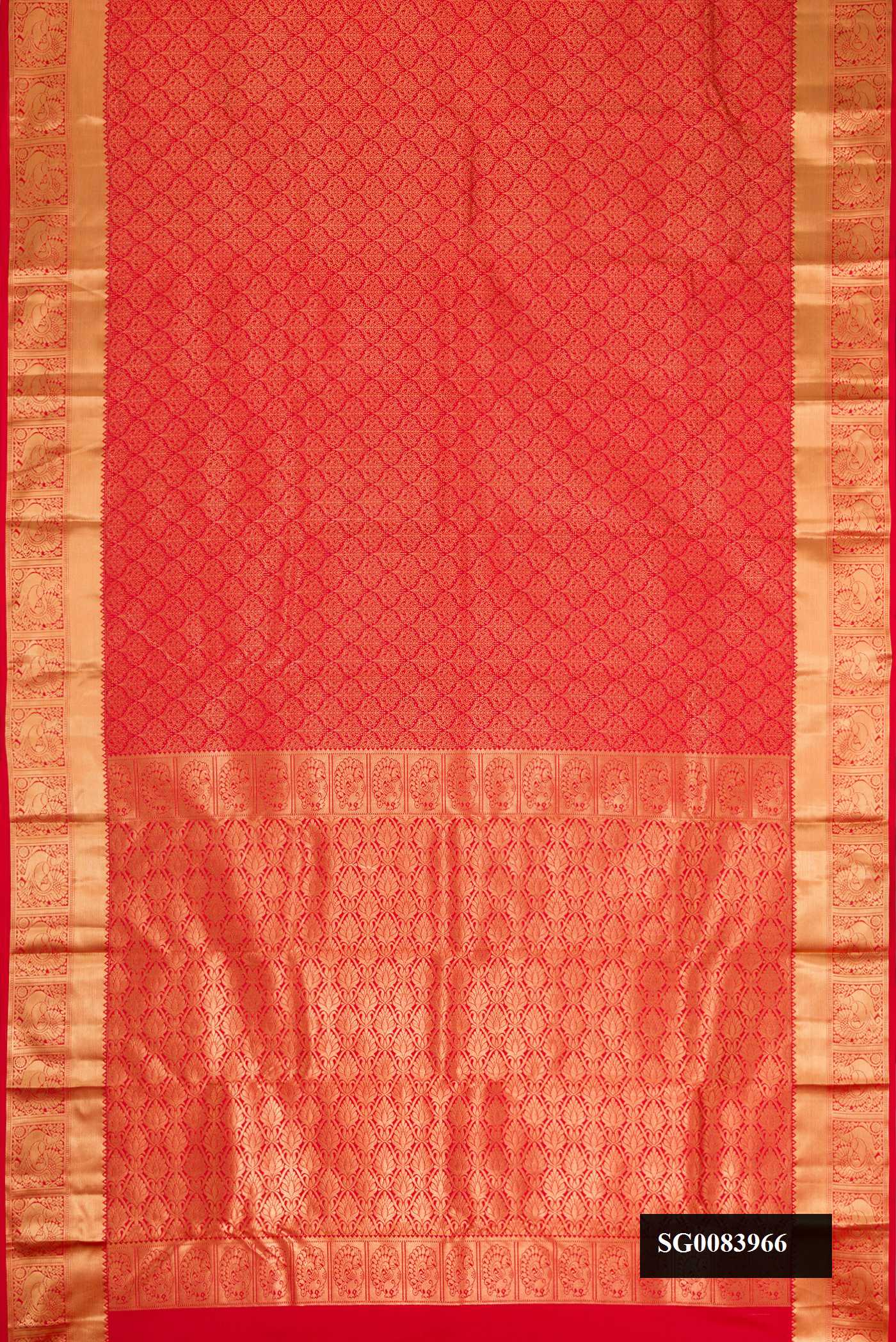 Red Dual Tone Kanchipuram Silk Saree