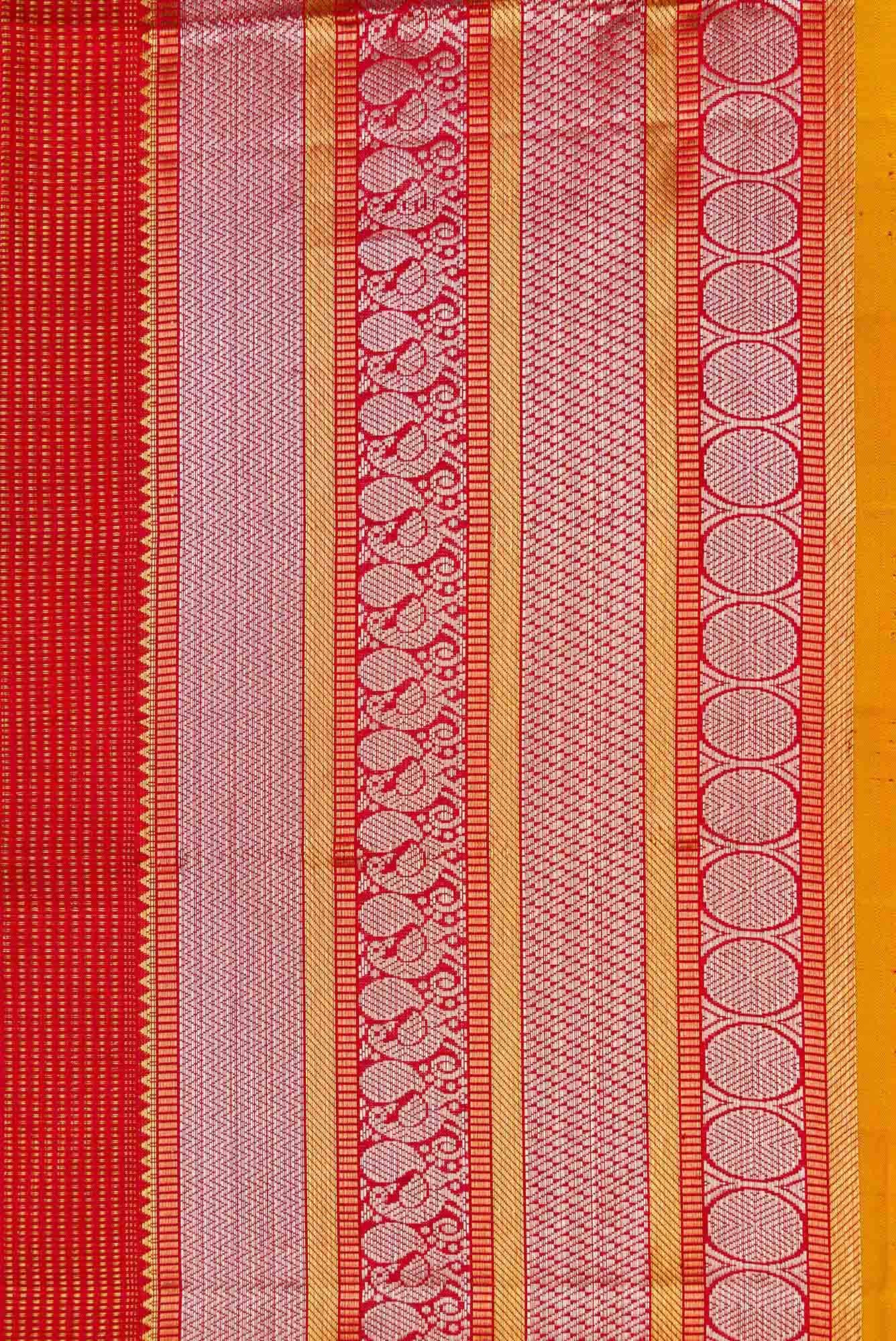 Red Dual Tone Kanjivaram Silk Saree - Image 5