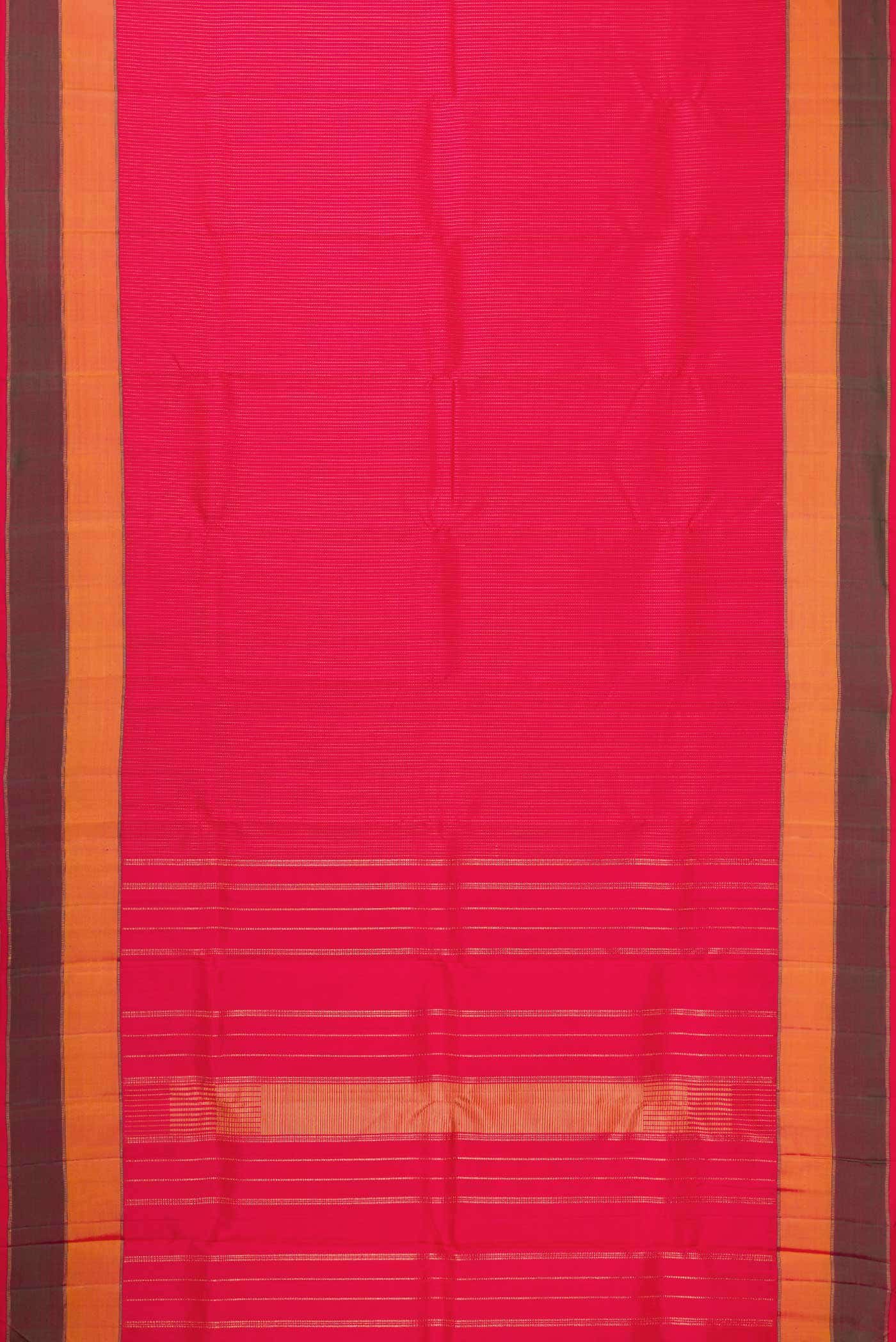 Pure Silk Pure Zari Red Dual Tone Kanchipuram Saree - Image 4