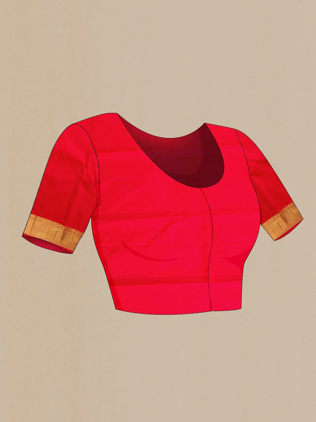 Pure Silk Pure Zari Red Dual Tone Kanjivaram Saree - Image 7