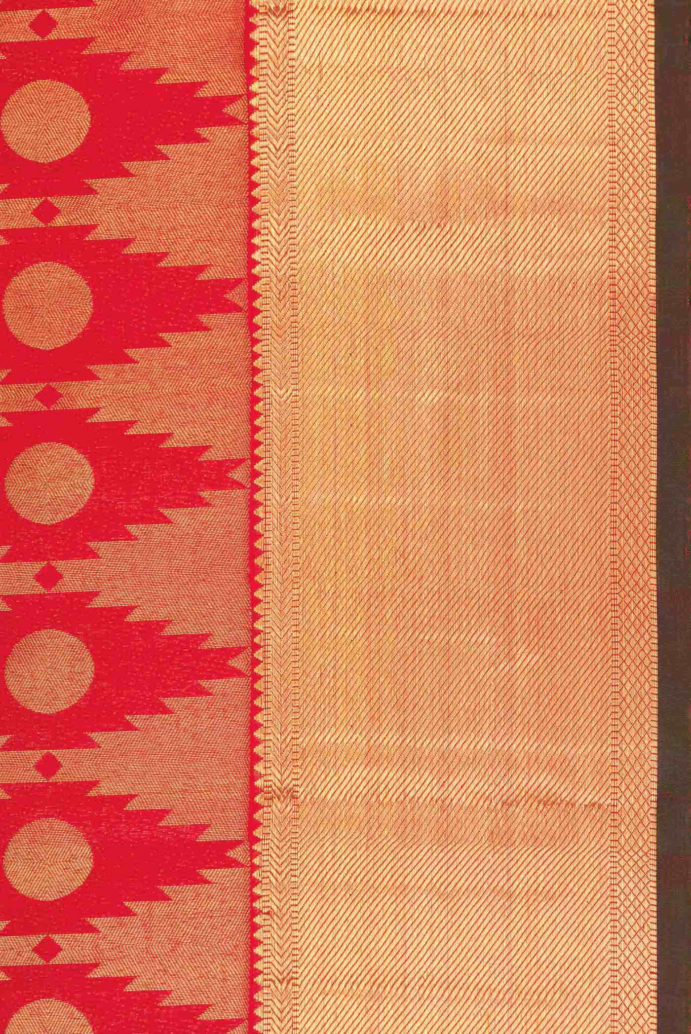Red Dual Tone Kanchipuram Silk Saree - Image 6