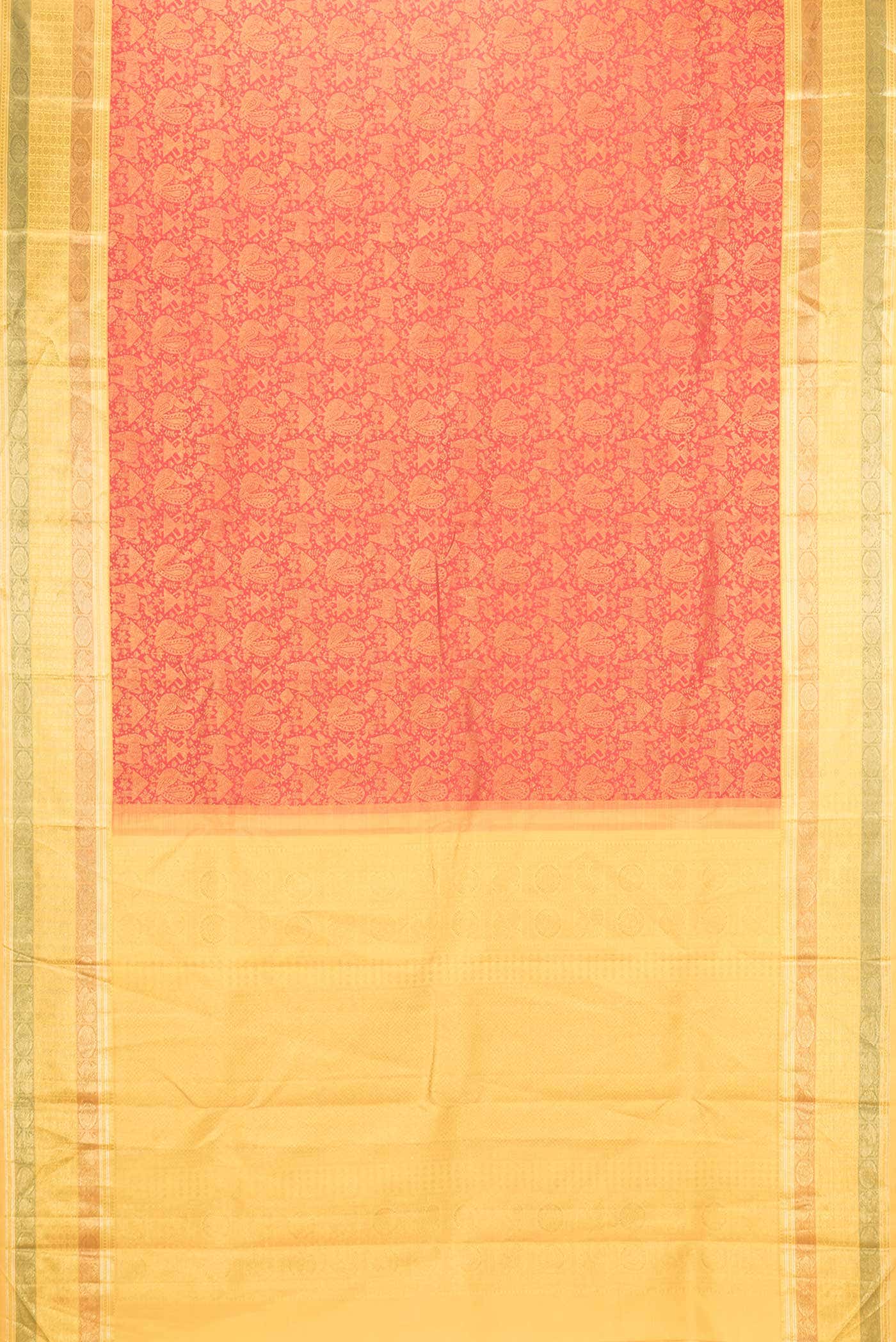 Red Dual Tone Kanchipuram Silk Saree - Image 4