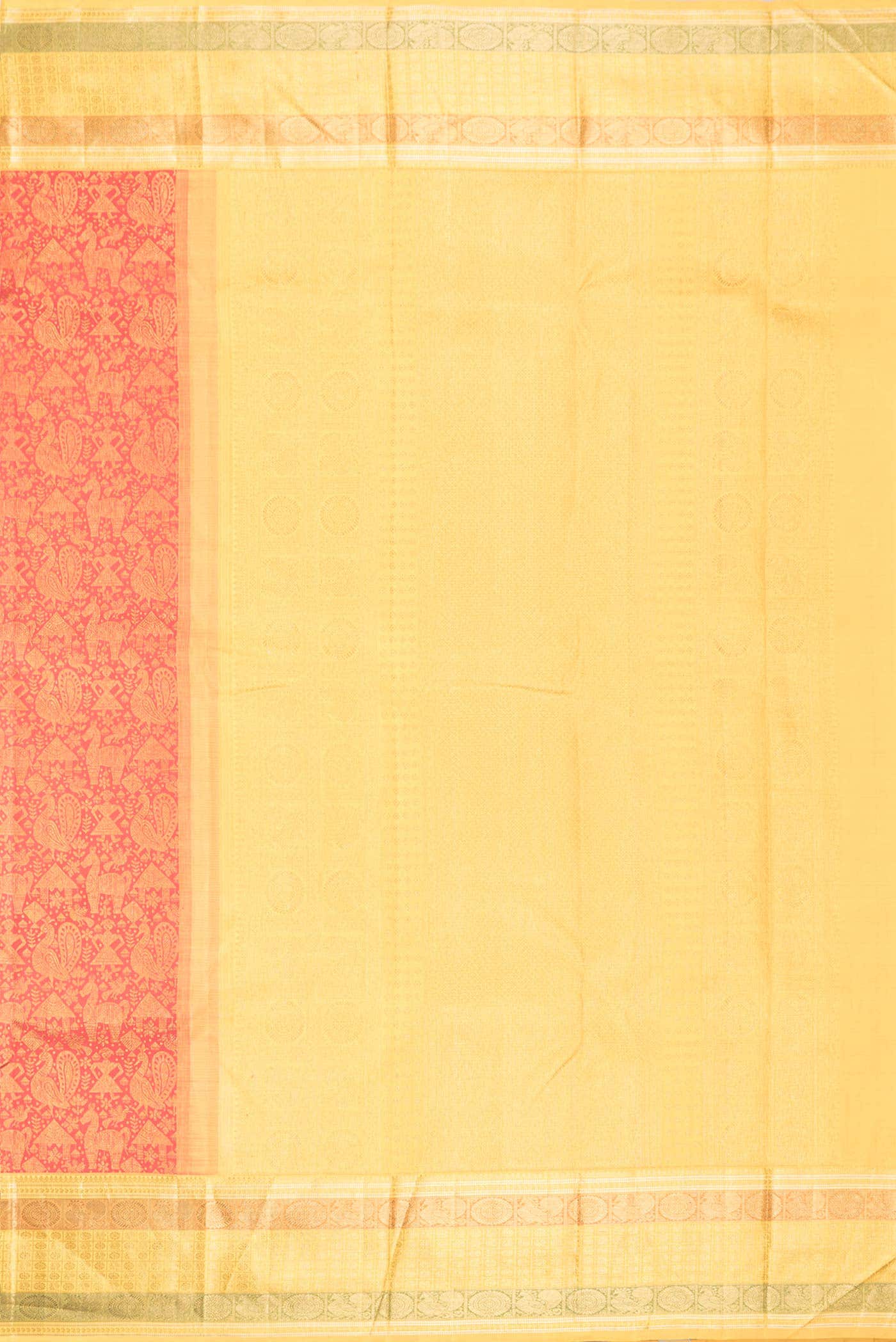 Red Dual Tone Kanchipuram Silk Saree - Image 5