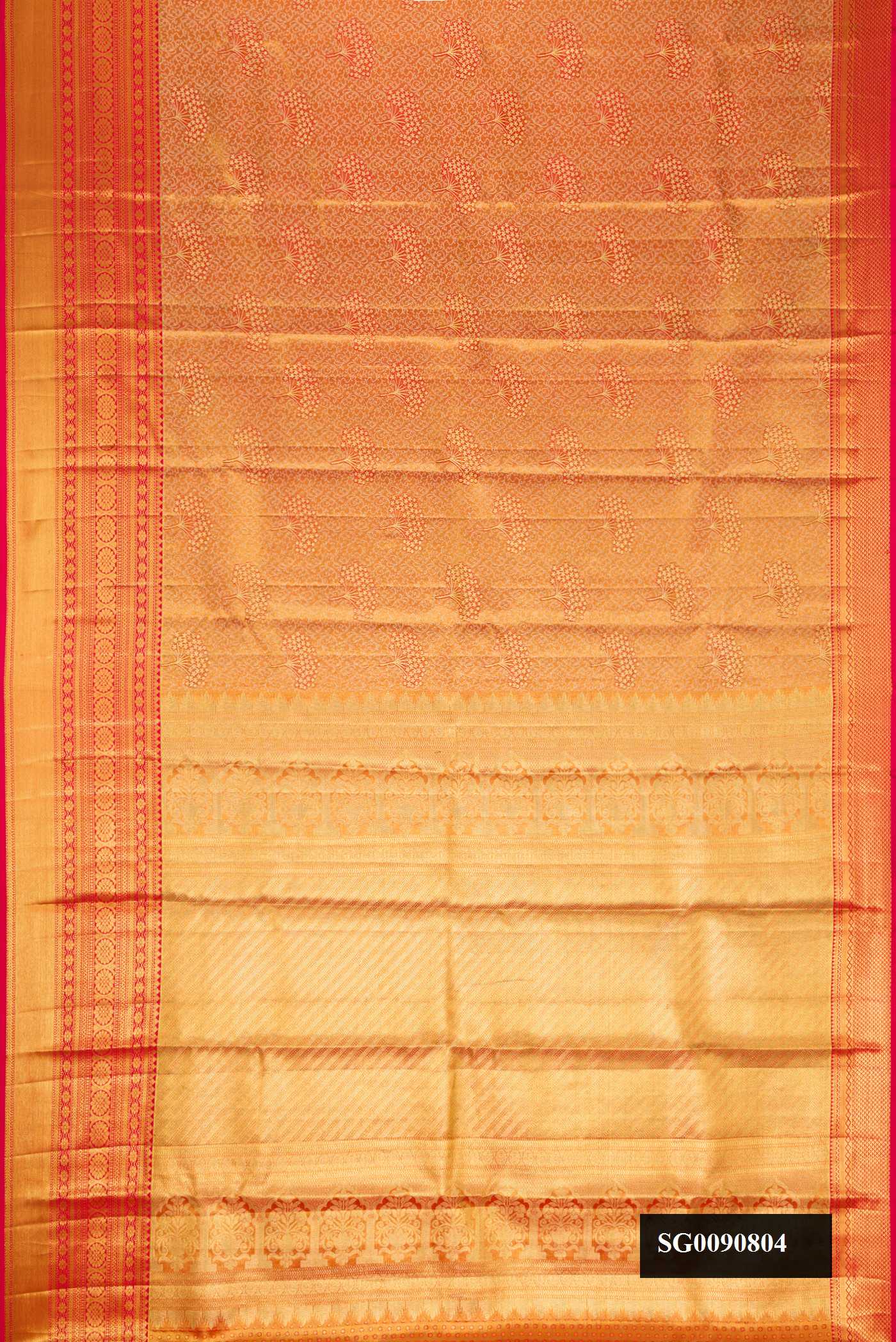 Red Dual Tone Kanchipuram Tissue Silk Saree