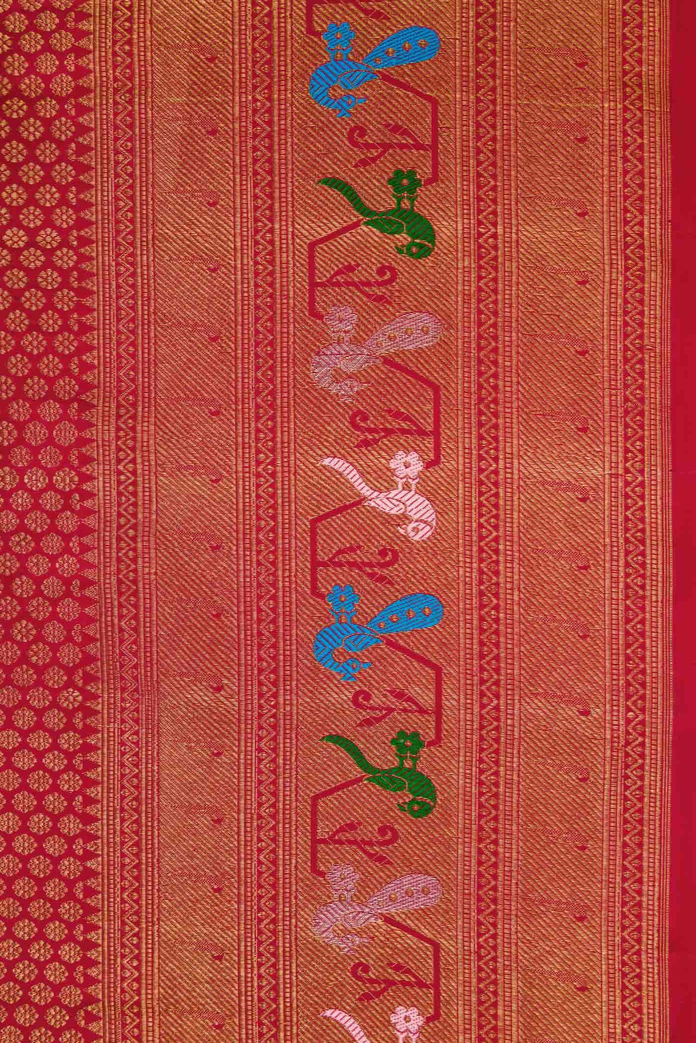 Maroon Kanchipuram Tissue Silk Saree - Image 6
