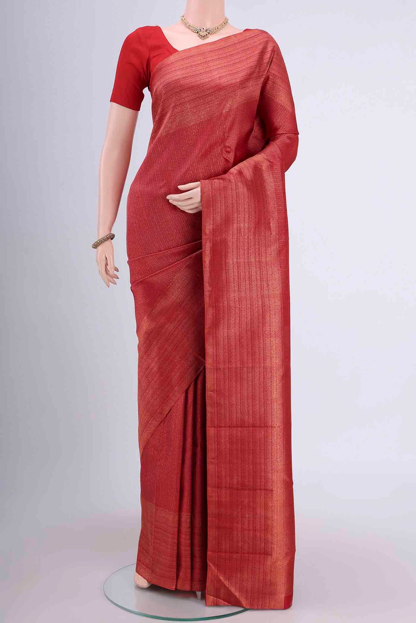 Red Dual Tone Kanjivaram Saree