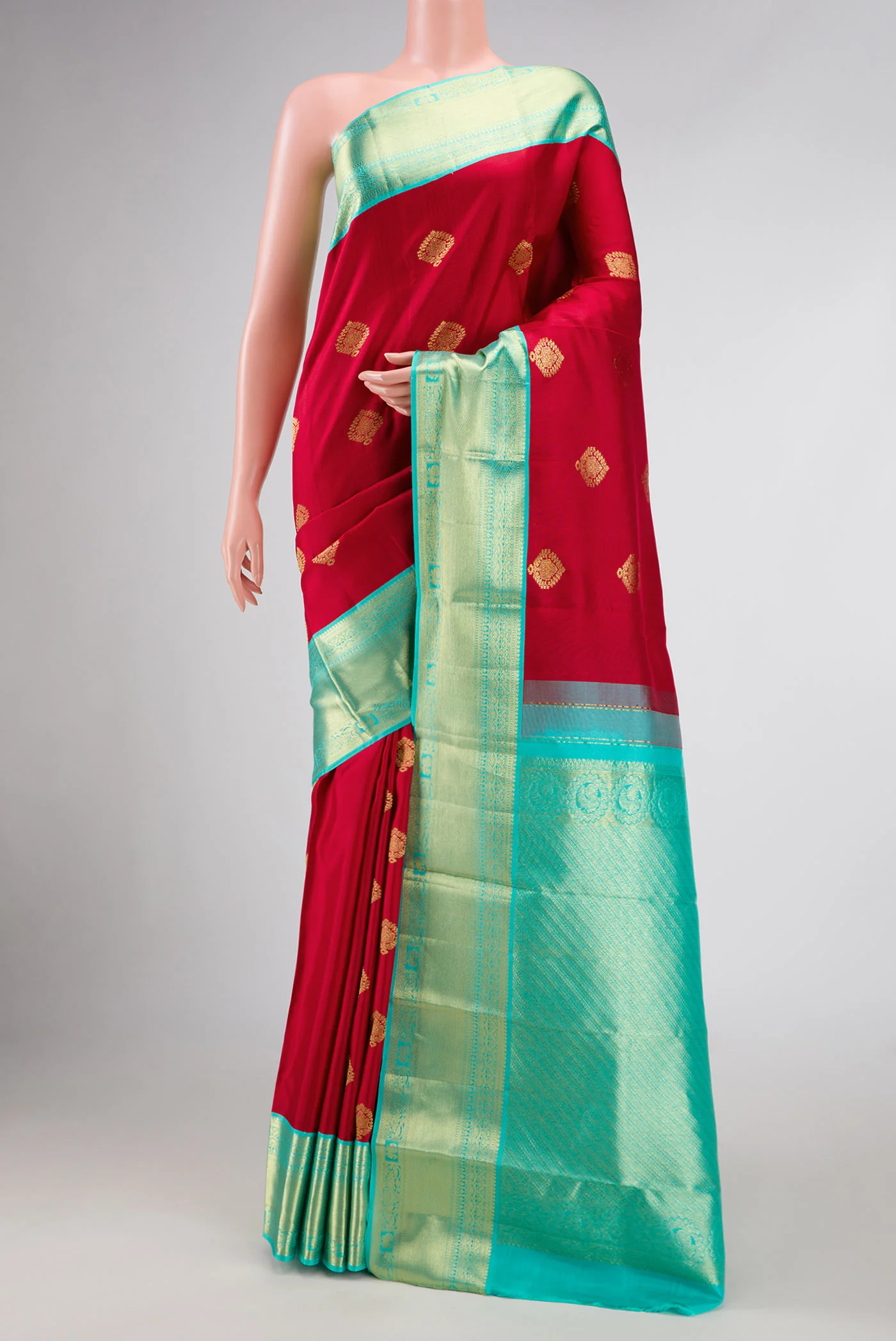 Red Dual Tone Kanjivaram Silk Saree