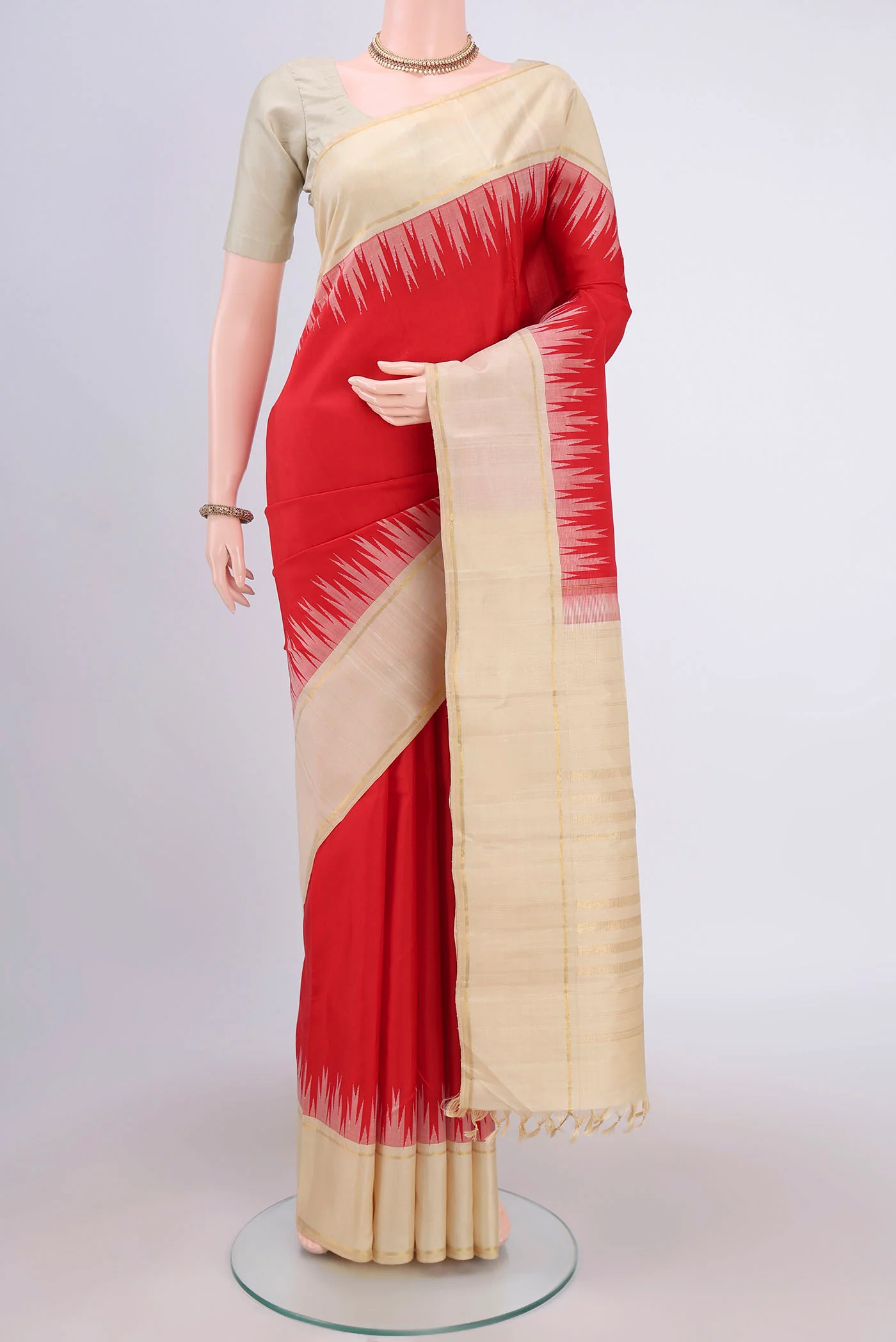 Pure Silk Pure Zari Red Kanjivaram Saree