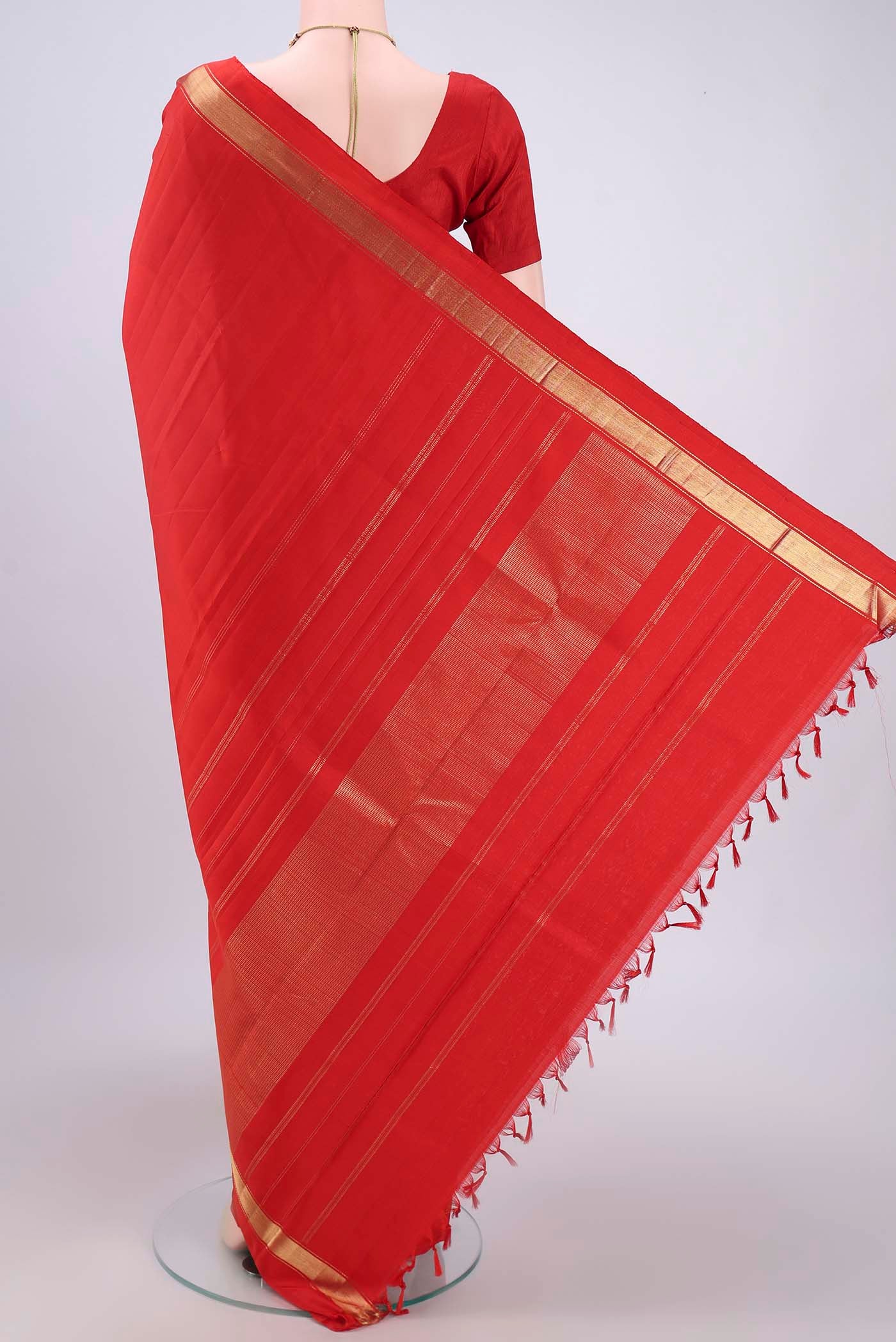 Red Kanjivaram Silk Saree - Image 3