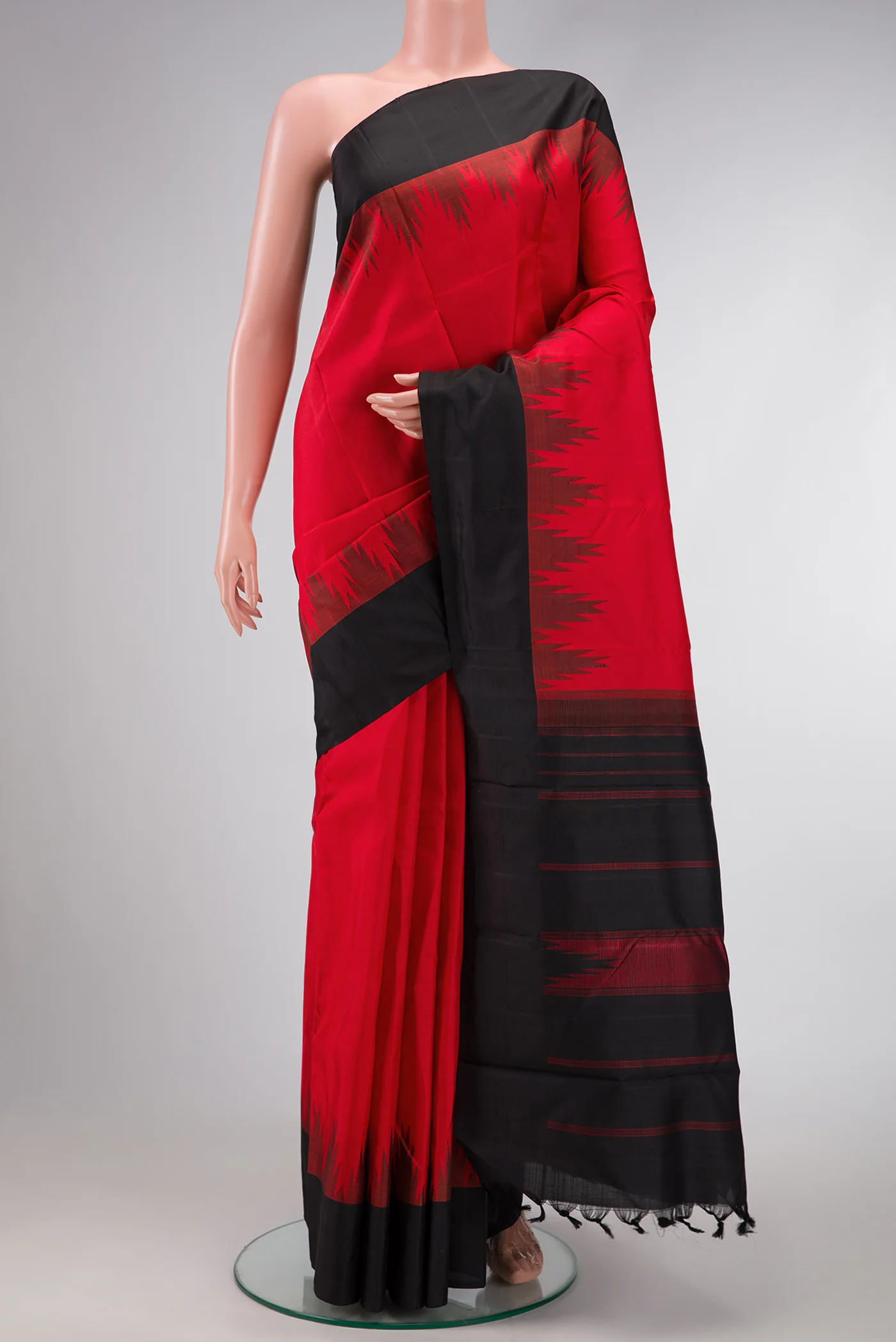 Red Dual Tone Kanjivaram Silk Saree
