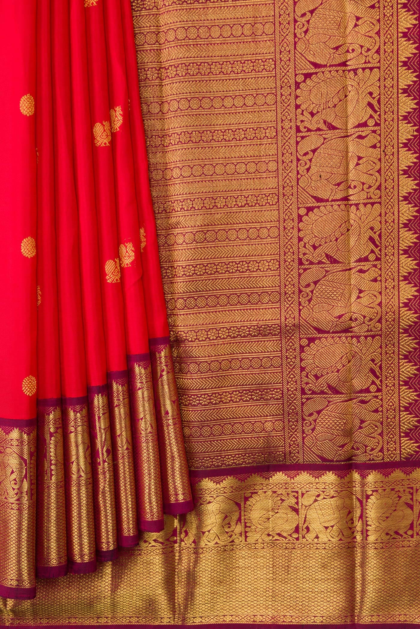 Red Kanjivaram Silk Saree - Image 4