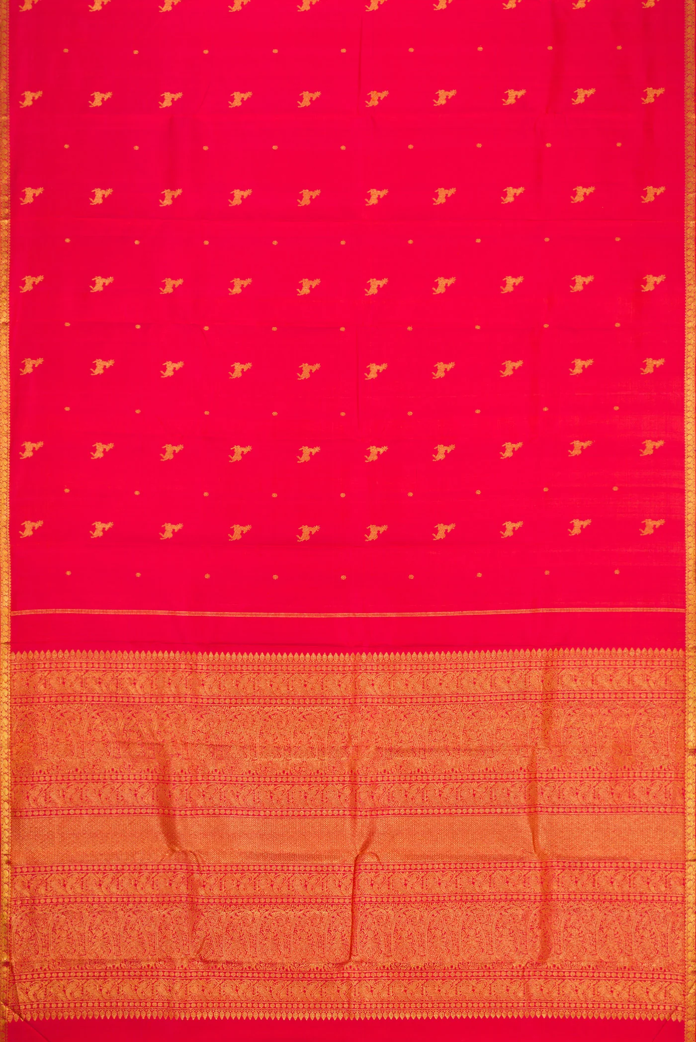 Pink with Orange Color Kanjivaram Silk Saree - Image 6