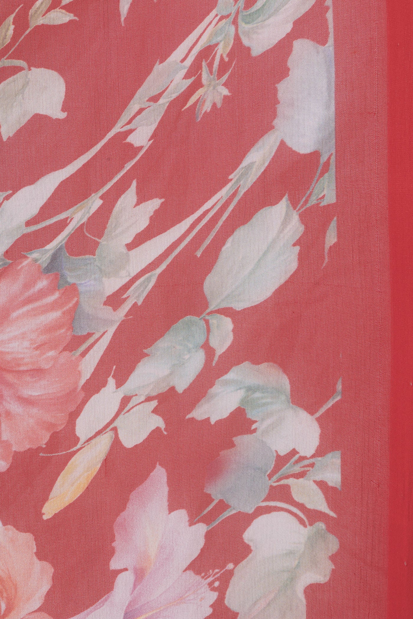 Red Mysore Chiffon Saree - Image 3