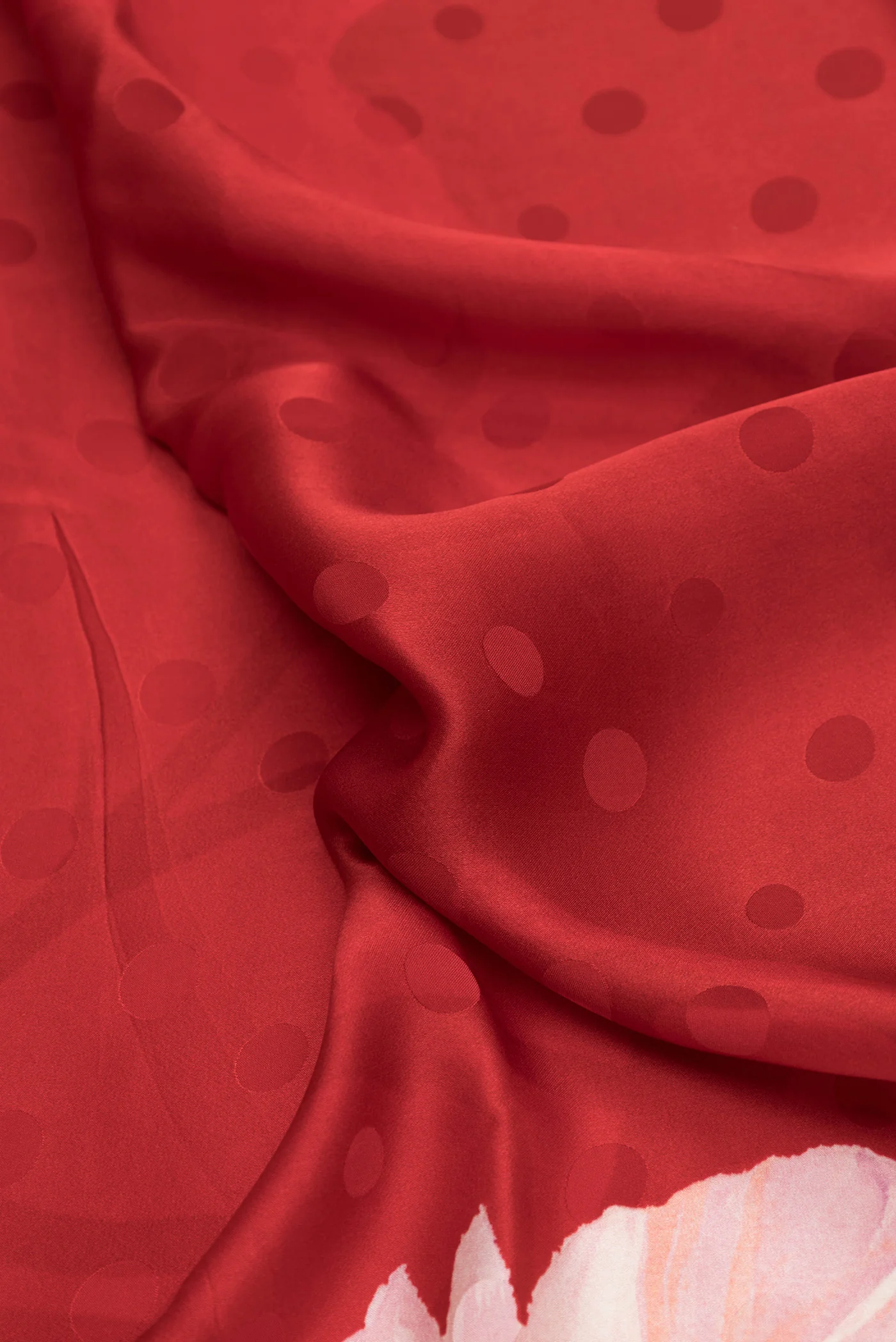 Red Mysore Crepe Saree - Image 2