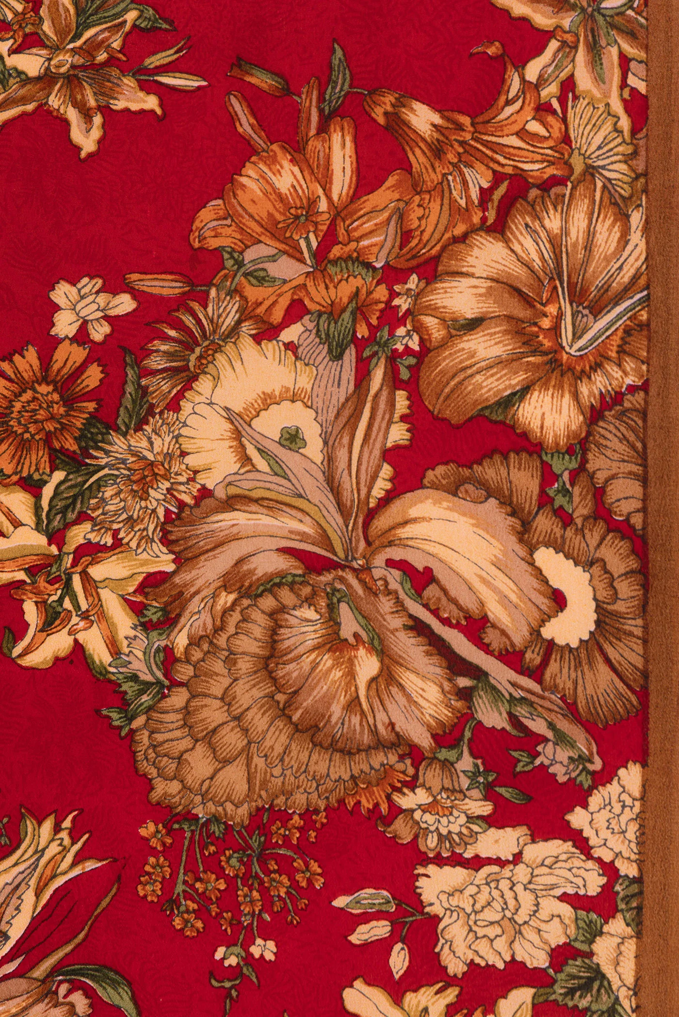 Red Mysore Crepe Saree - Image 3