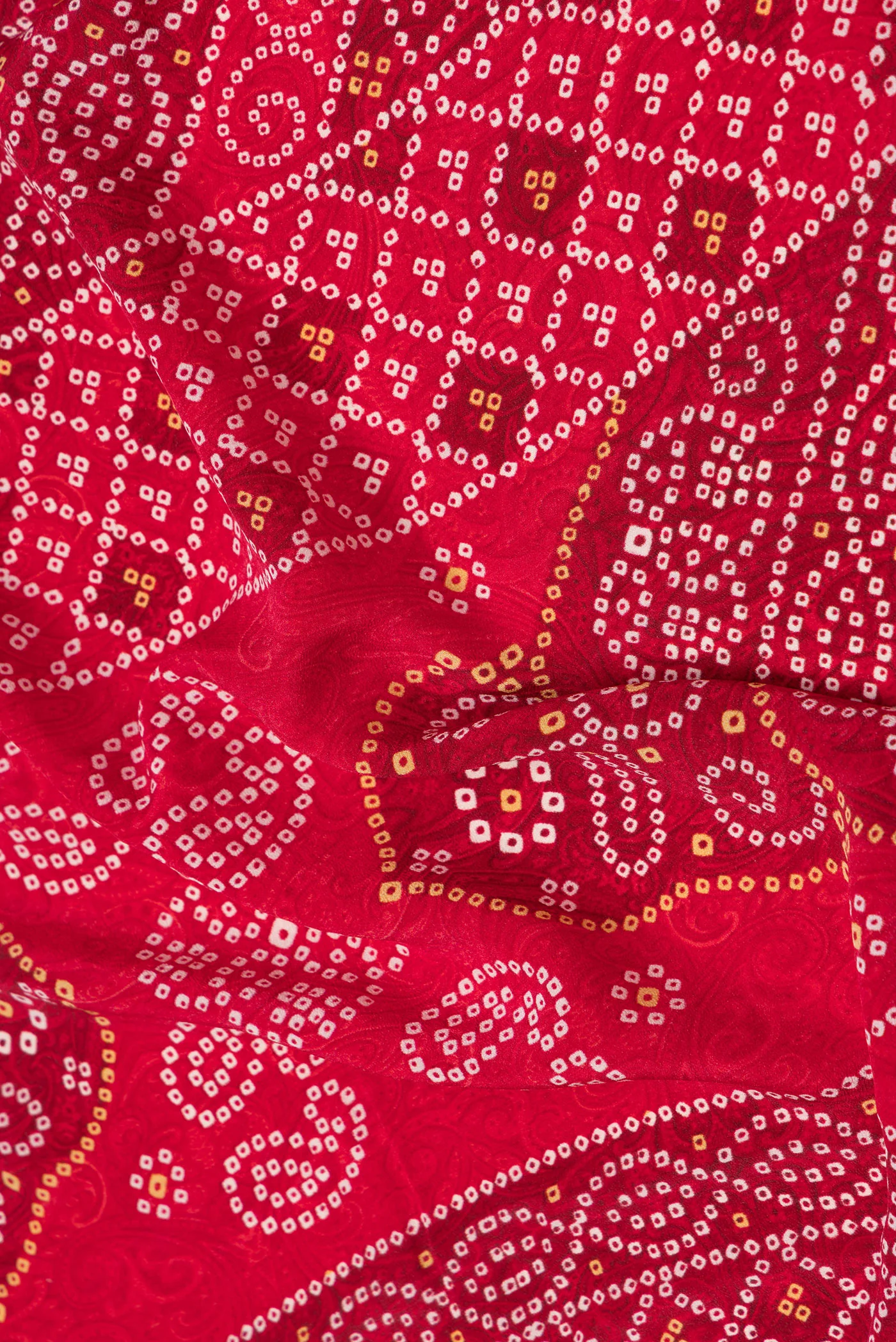 Red Mysore Crepe Saree - Image 3