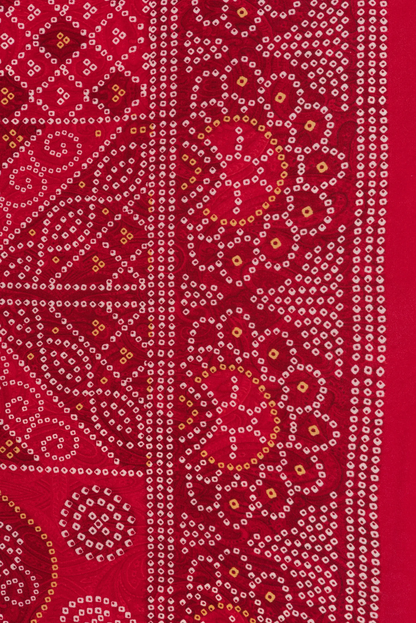 Red Mysore Crepe Saree - Image 4