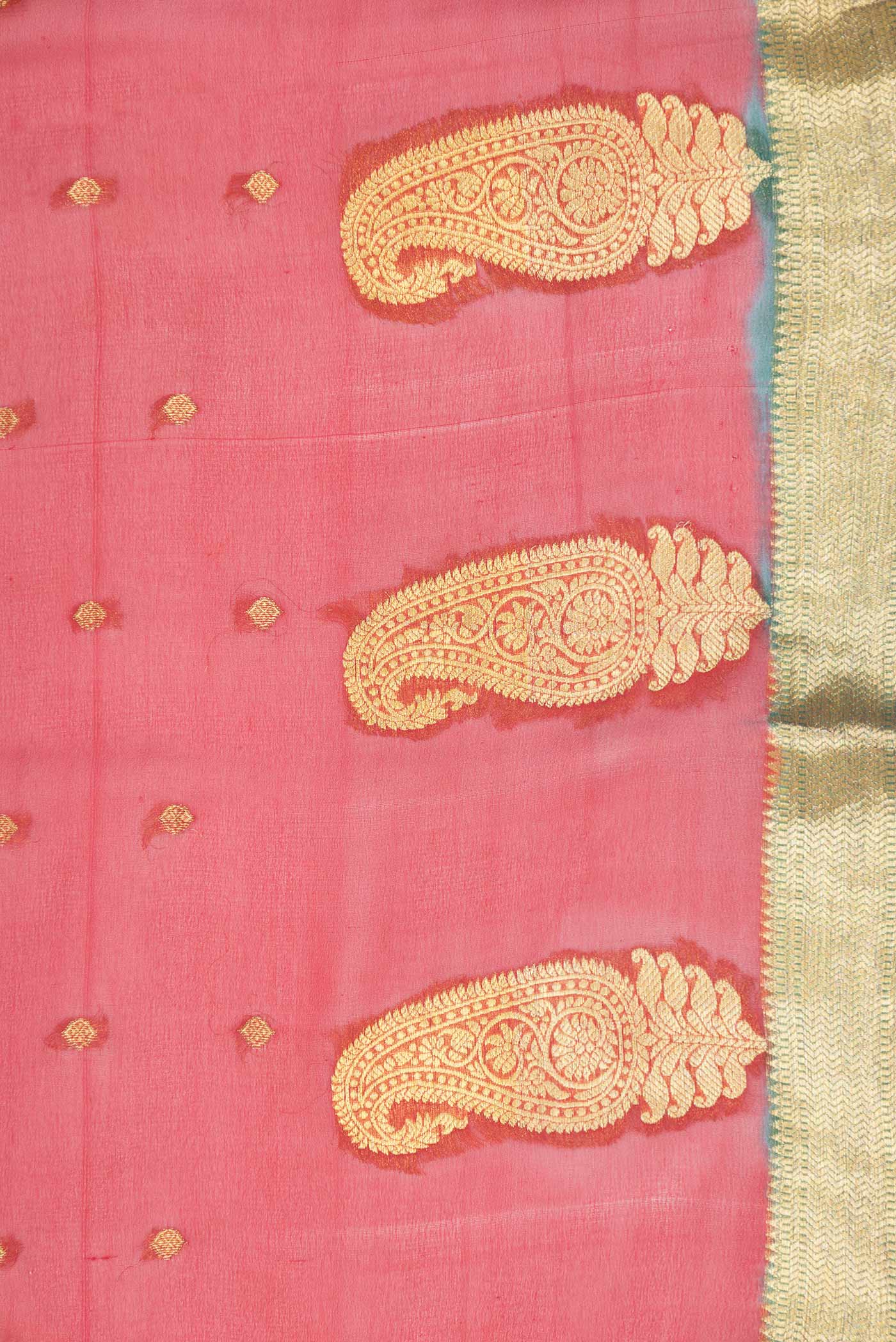 Red Mysore Georgette Saree - Image 3