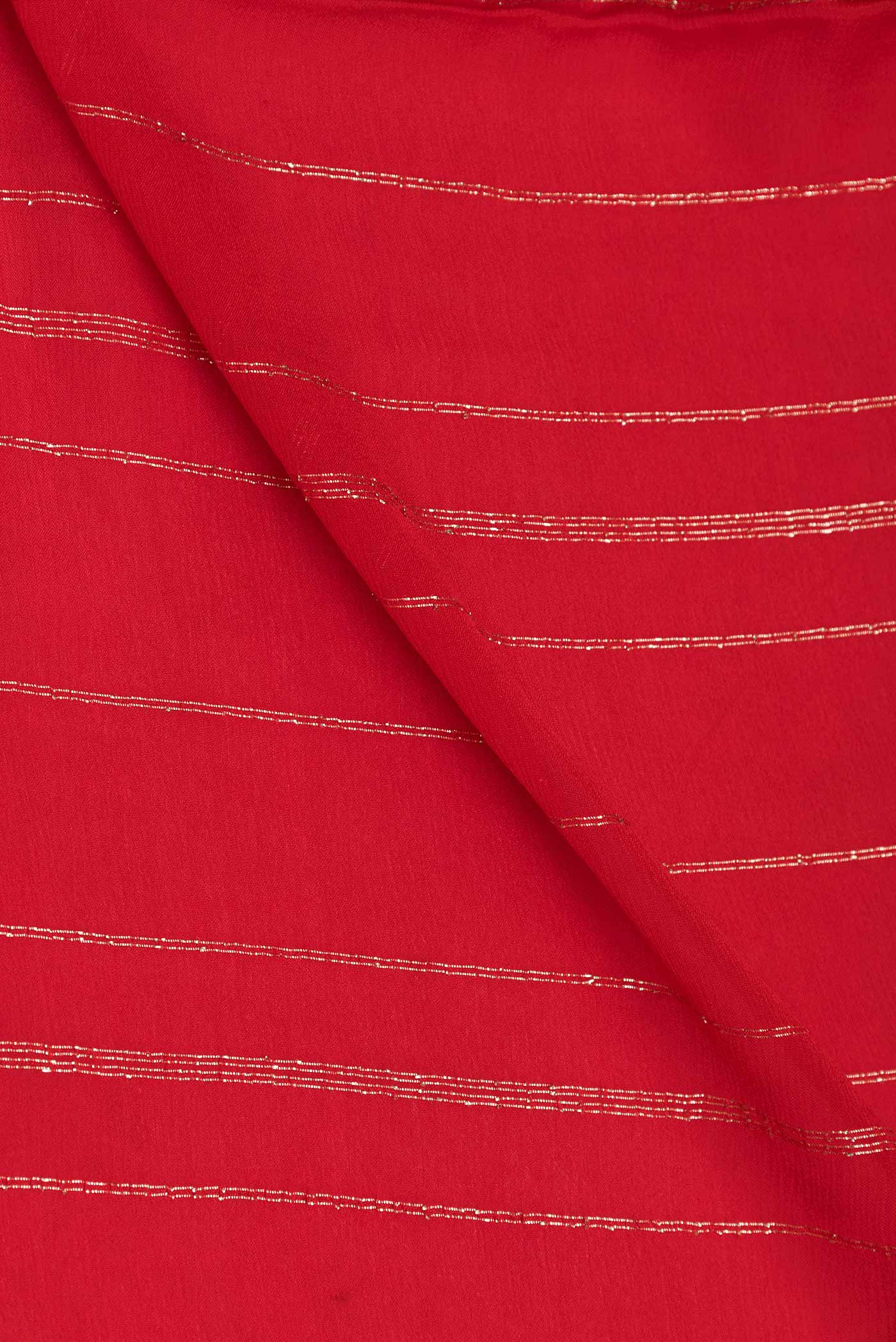 Red Crepe Saree - Image 2