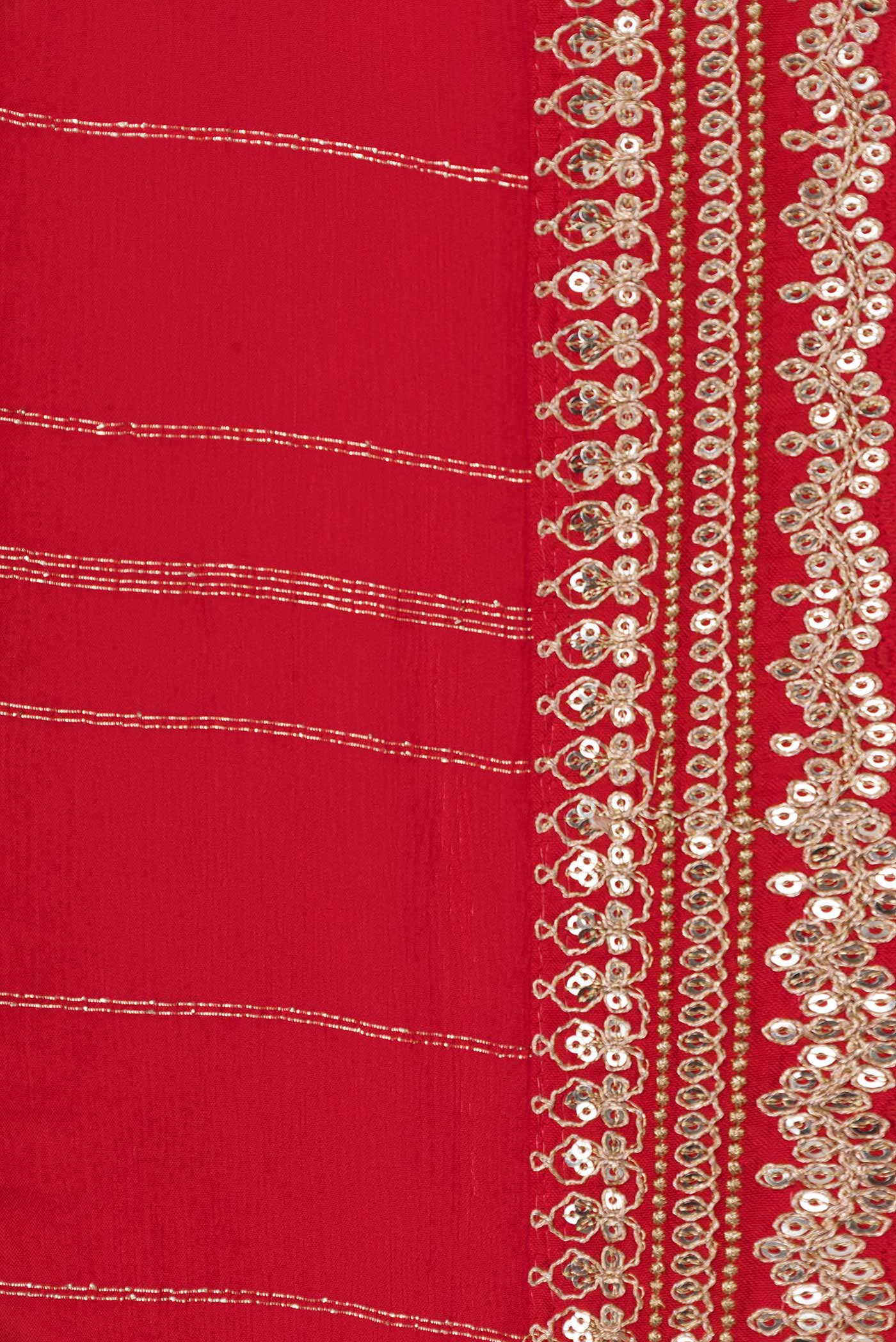 Red Crepe Saree - Image 3