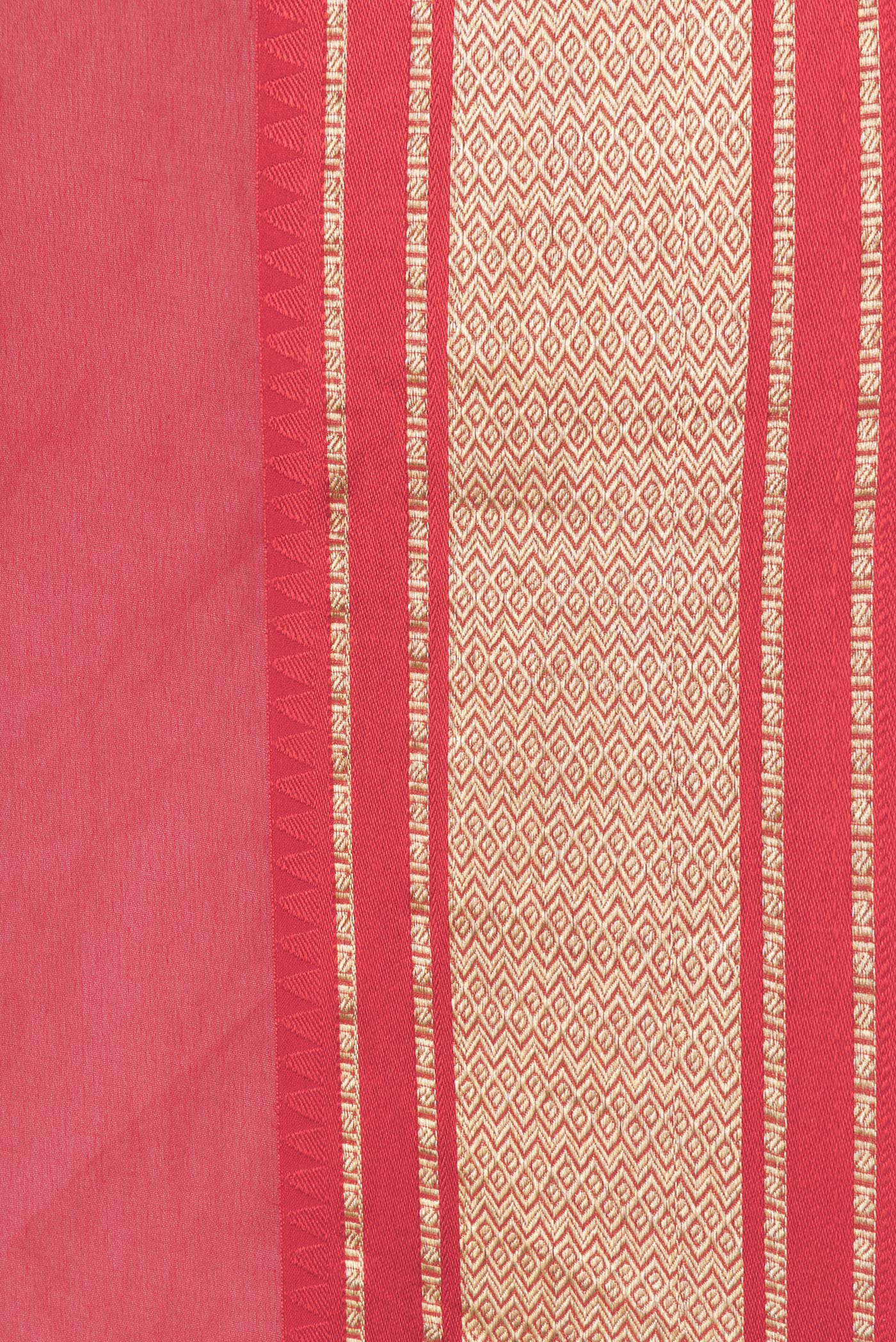 Red Mysore Georgette Saree - Image 3