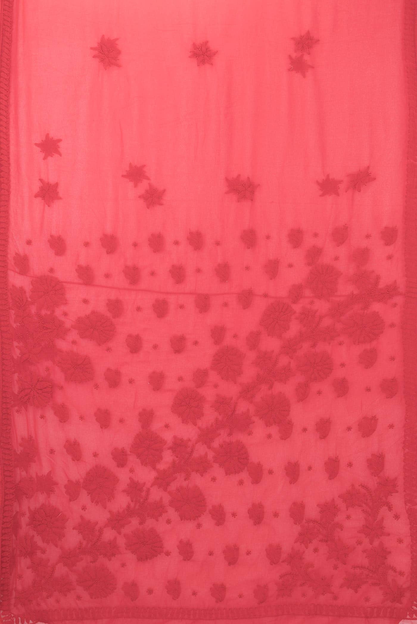 Red Dual Tone Mysore Georgette Saree - Image 2