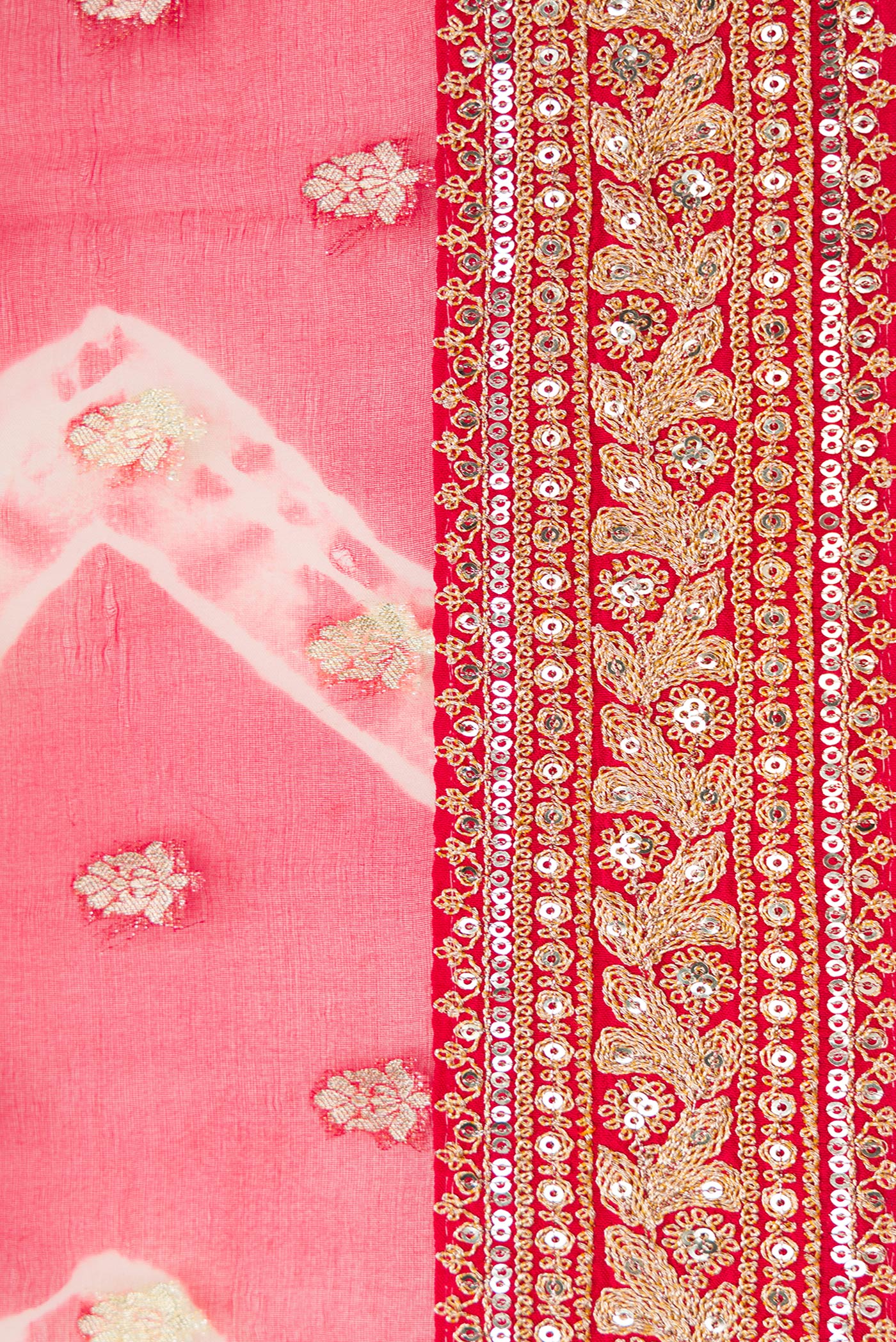 Red Organza Silk Saree - Image 3