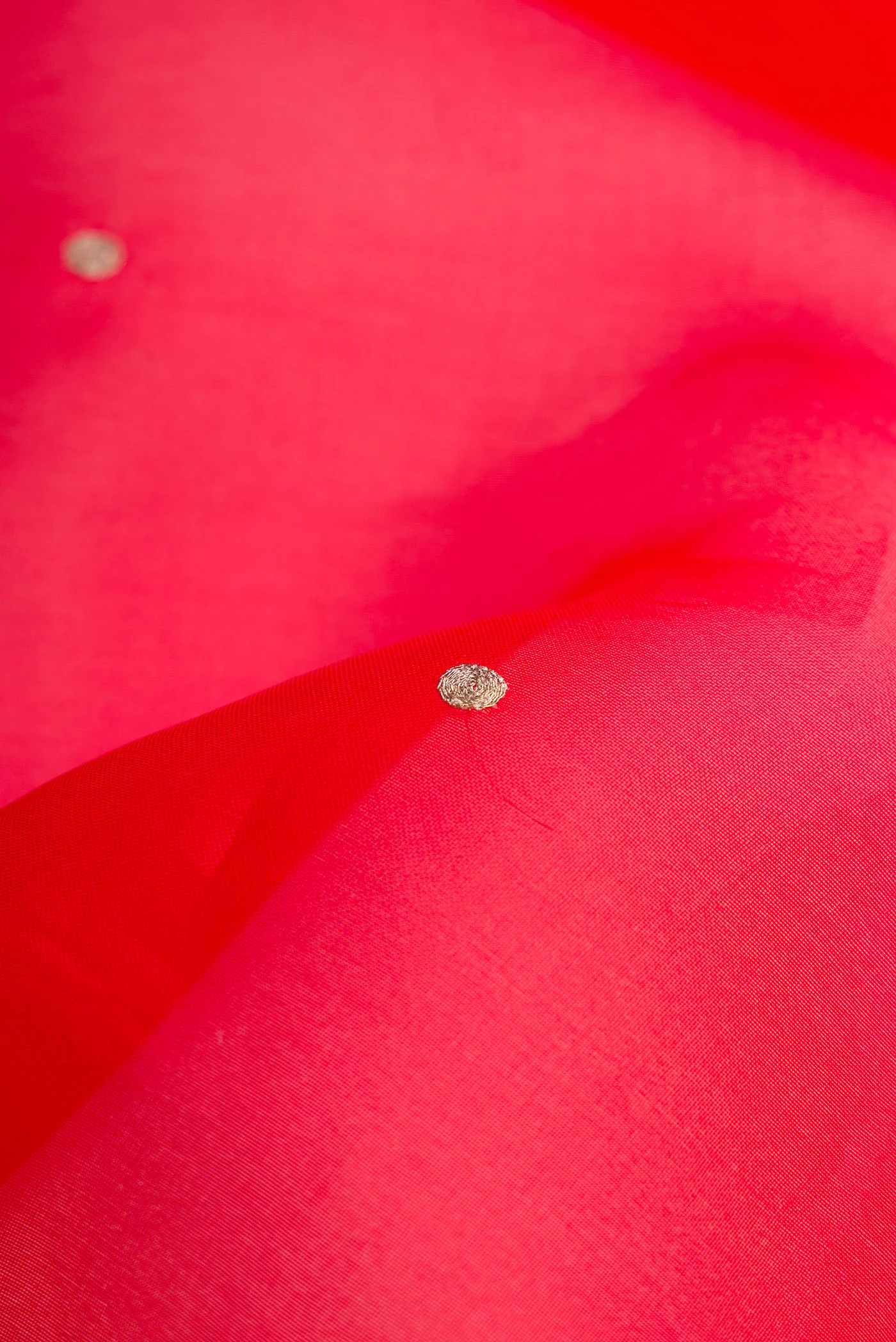 Red Organza Silk Saree - Image 2