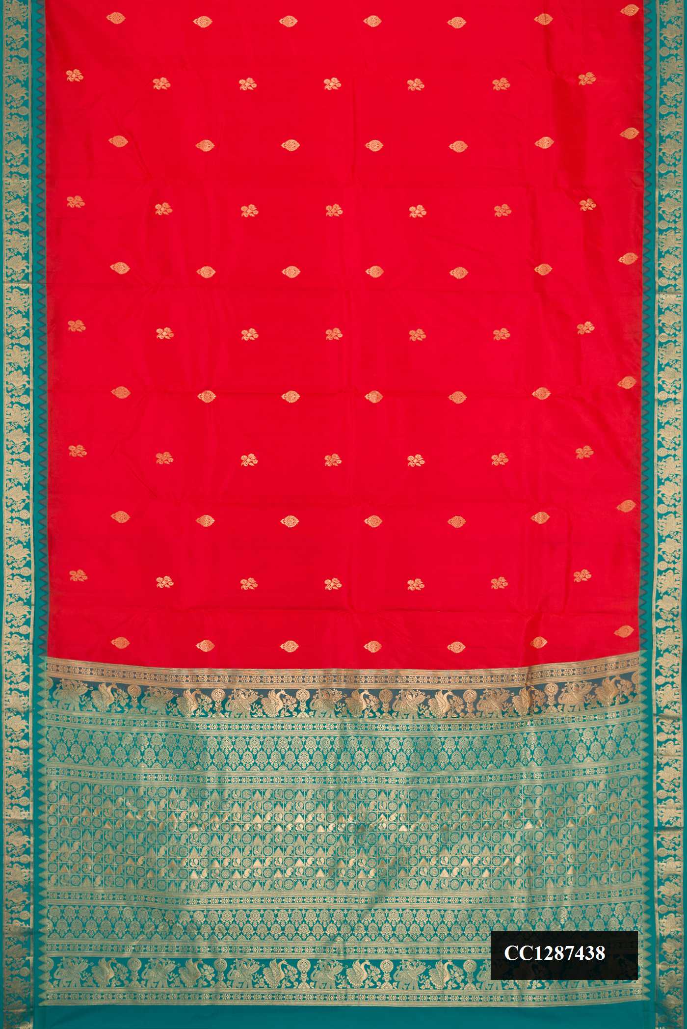 Red Dual Tone Paithani Silk Saree