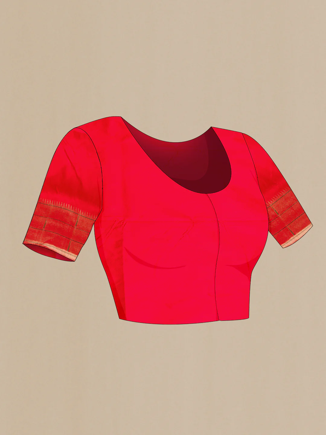 Pink with Red Color Paithani Silk Saree - Image 5