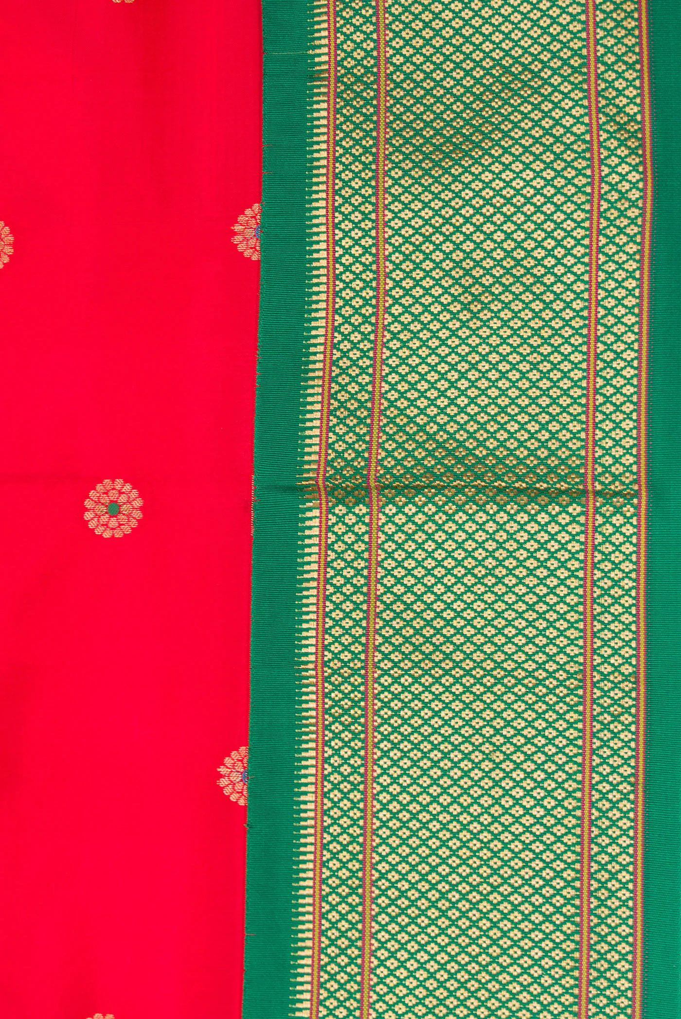 Red Blended Paithani Silk Saree - Image 3