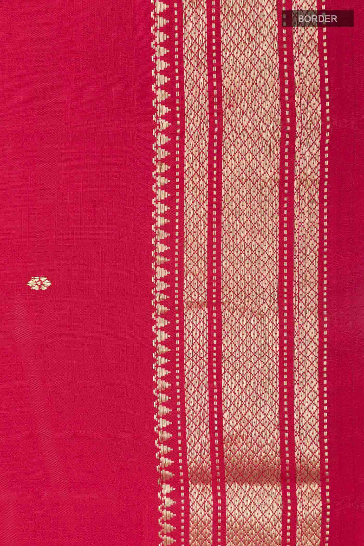 Red Dual Tone Paithani Silk Saree - Image 3