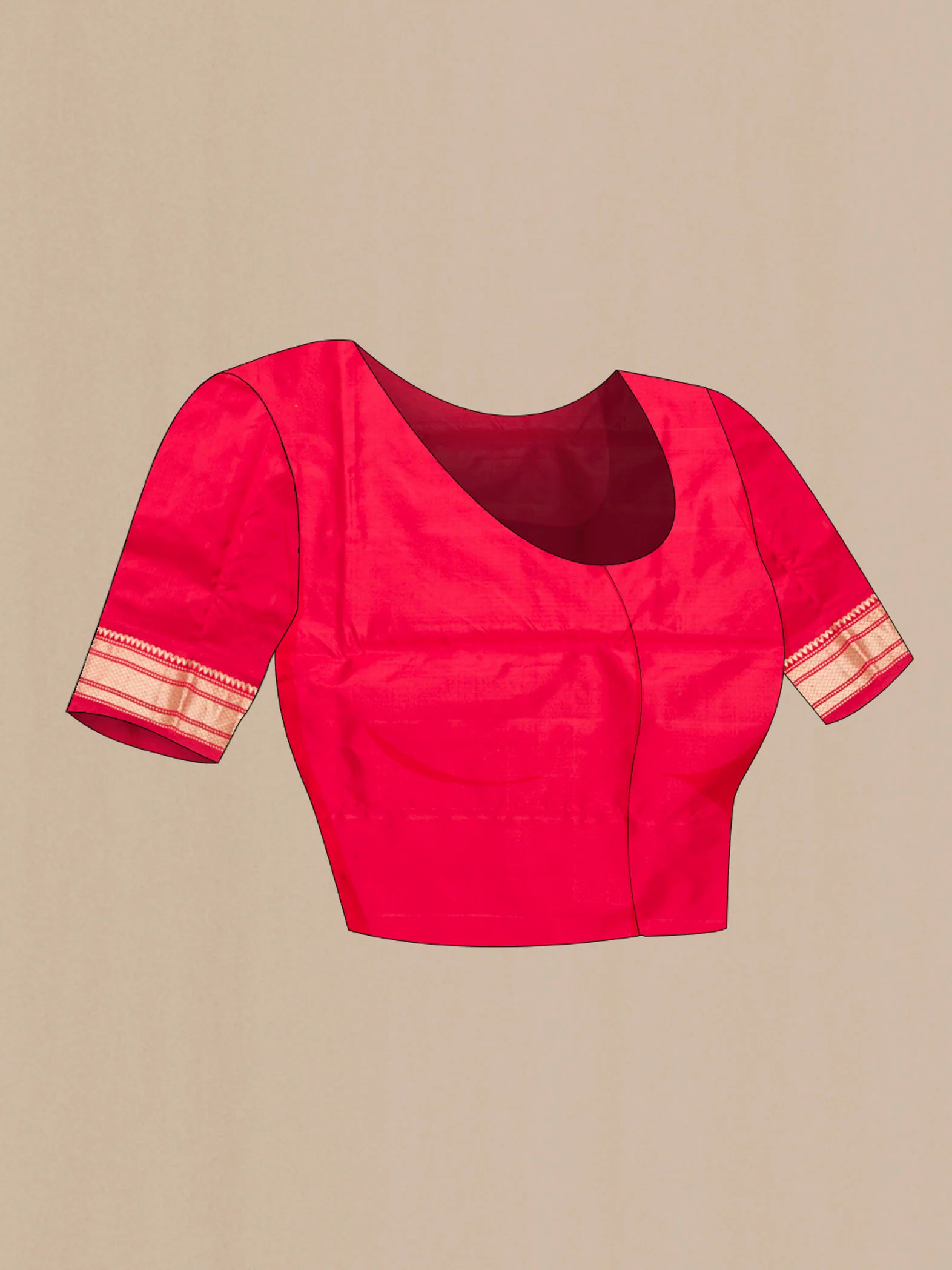 Red Dual Tone Paithani Silk Saree - Image 5