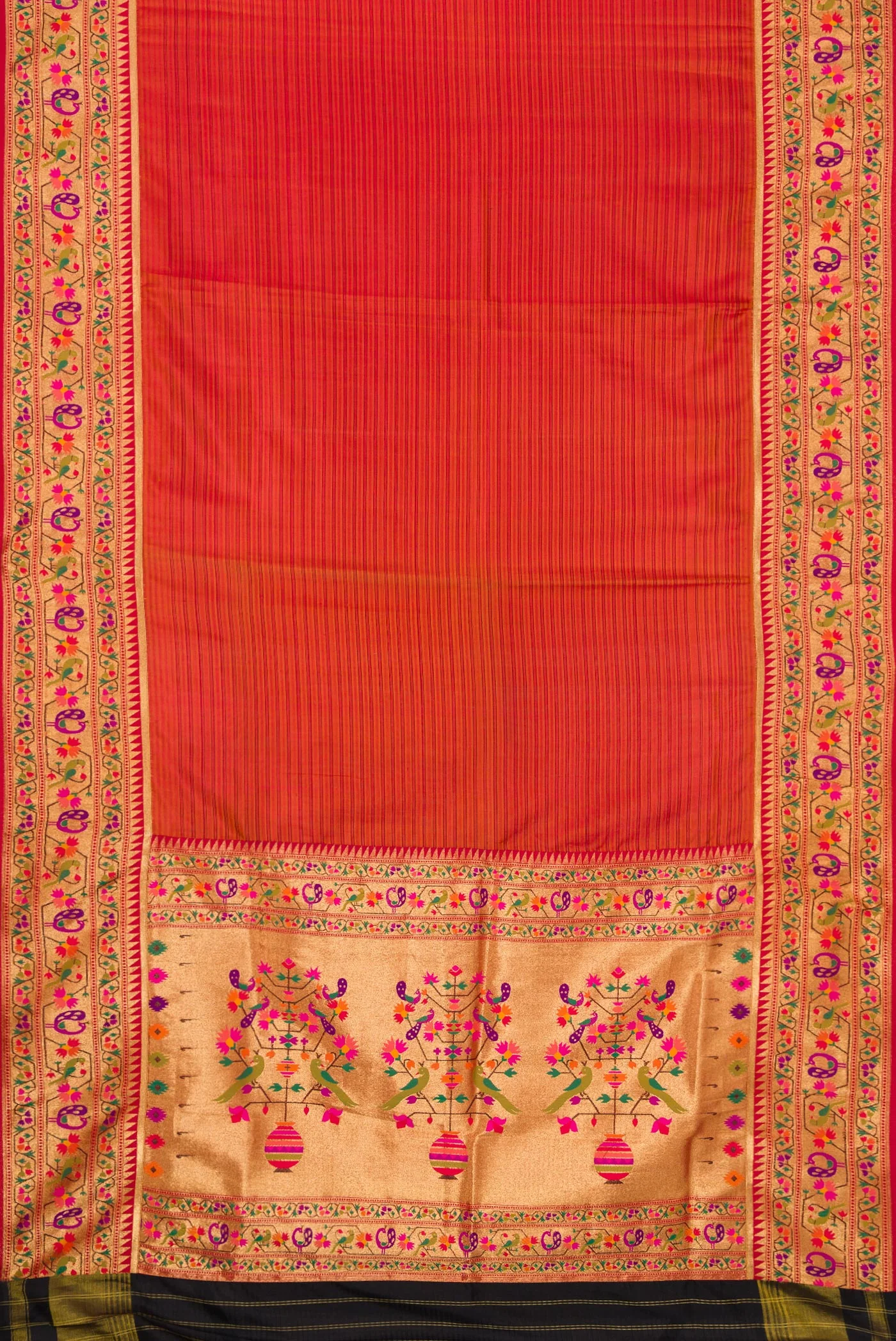 Red Dual Tone Rajkot Patola Silk Saree - Image 6