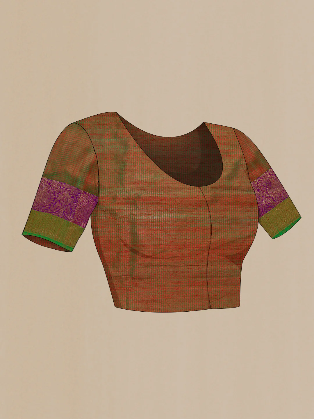 Red Banarasi Tussar Silk Saree - Image 4