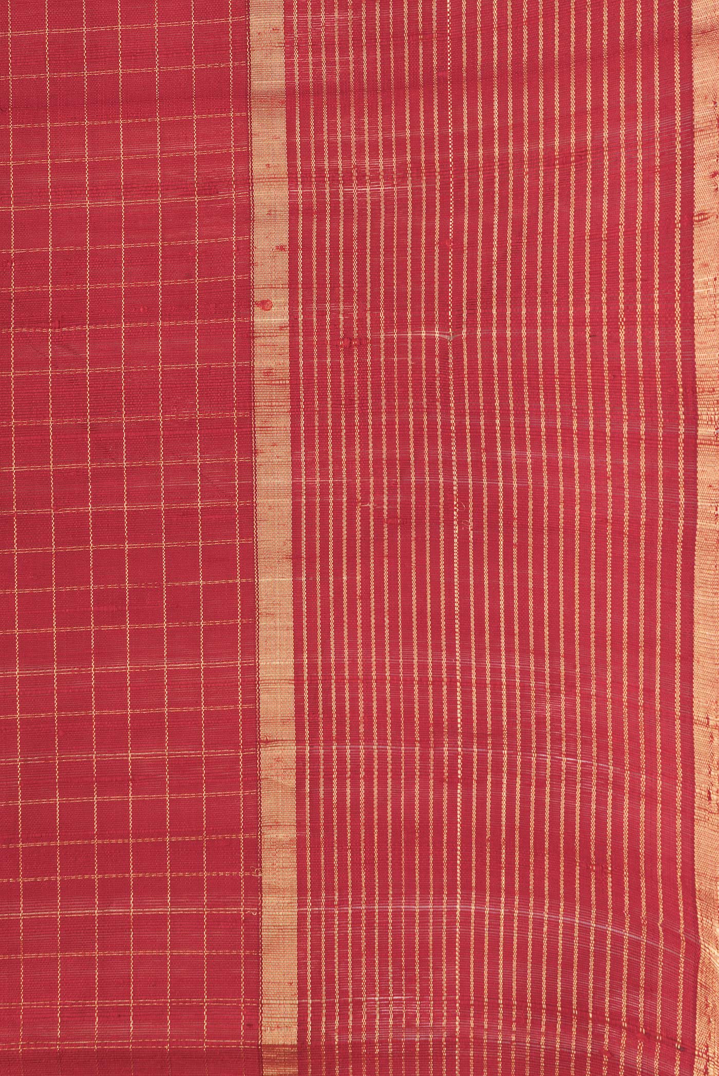 Red Raw Silk Saree - Image 3