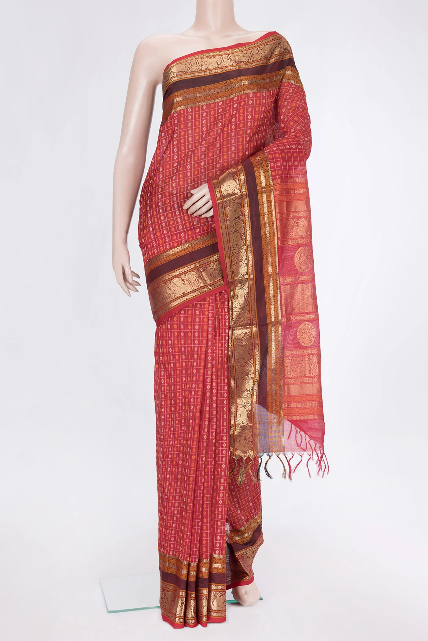 Red Silk Cotton Saree