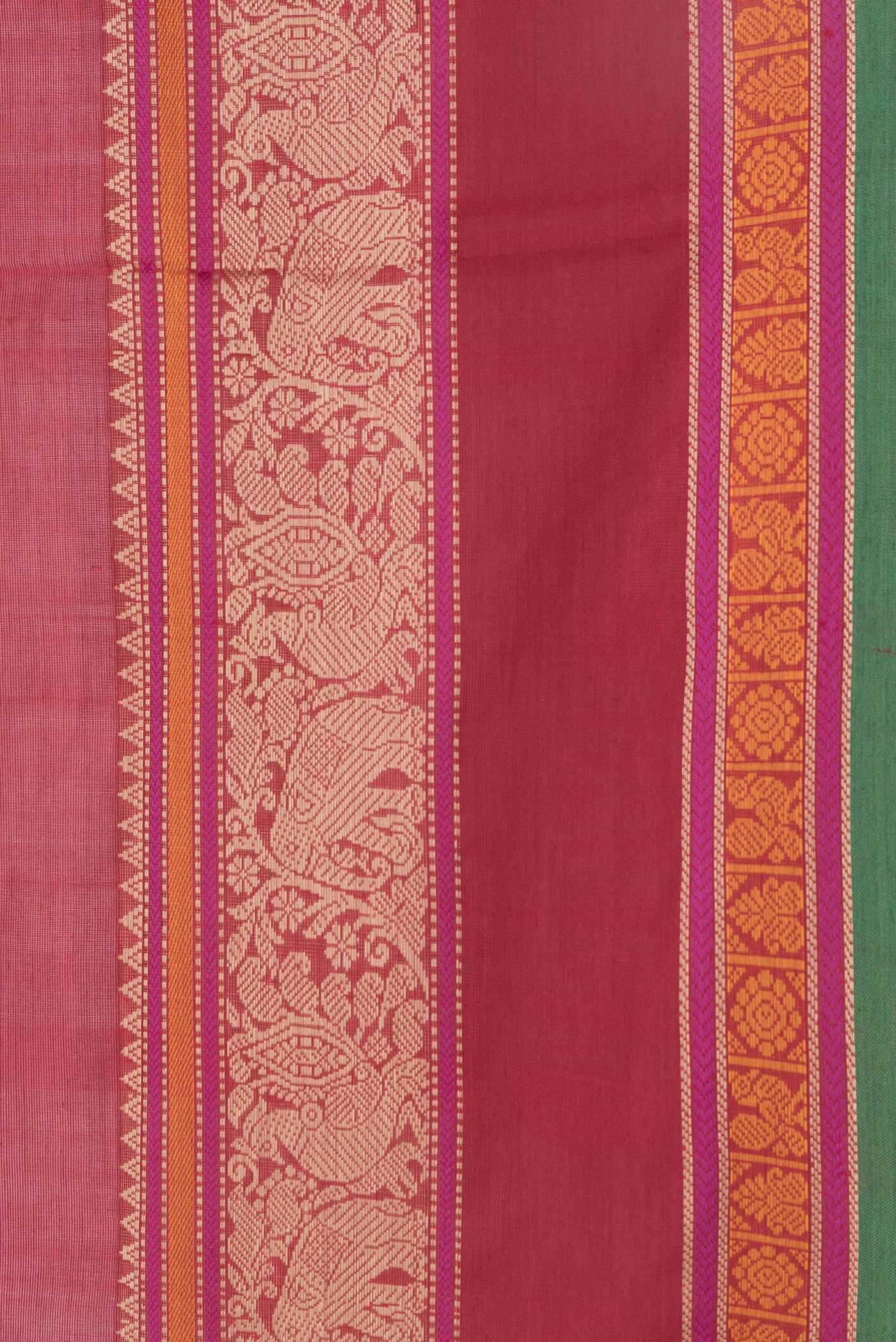 Red Silk Cotton Saree - Image 3