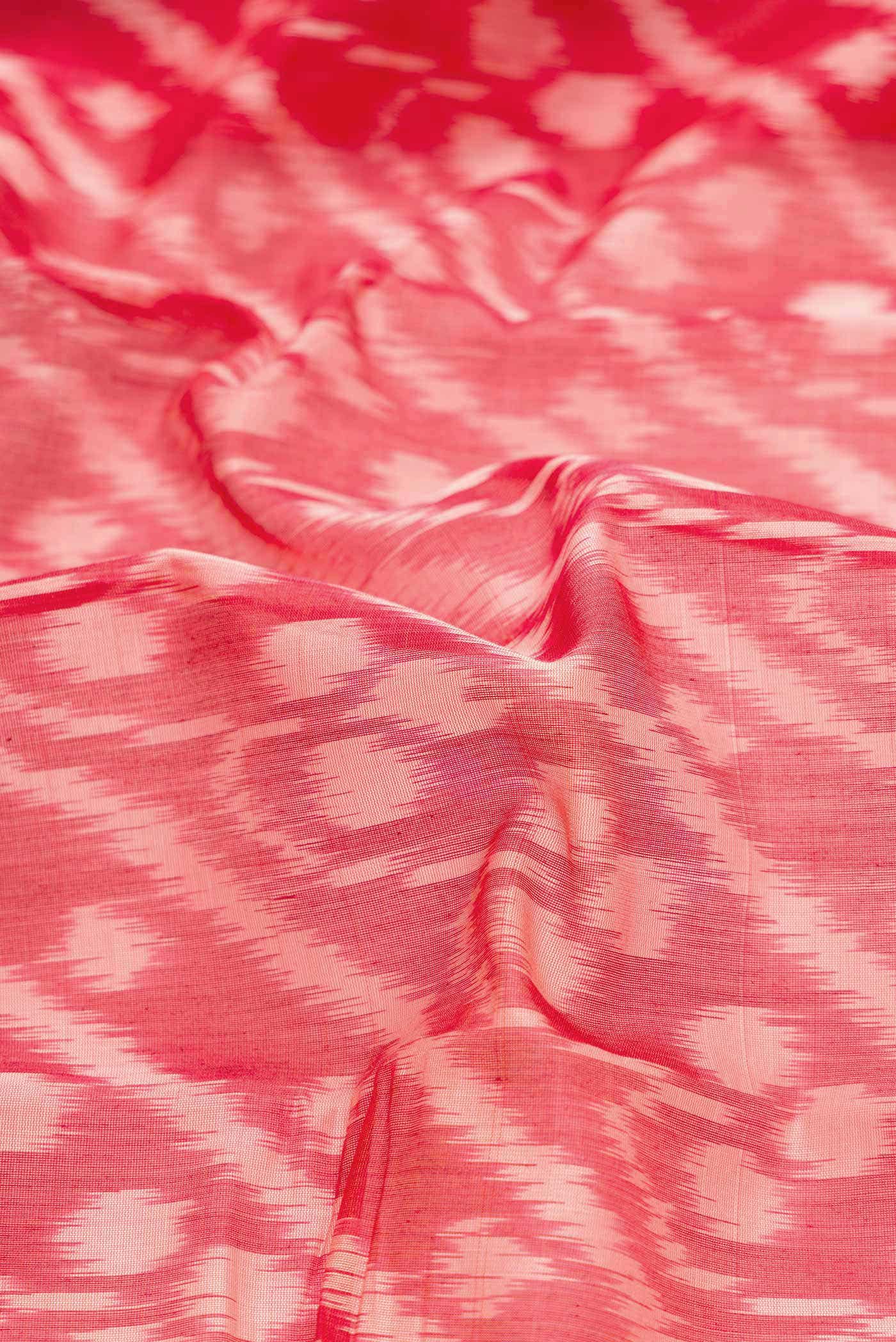 Red Dual Tone Silk Cotton Saree - Image 2