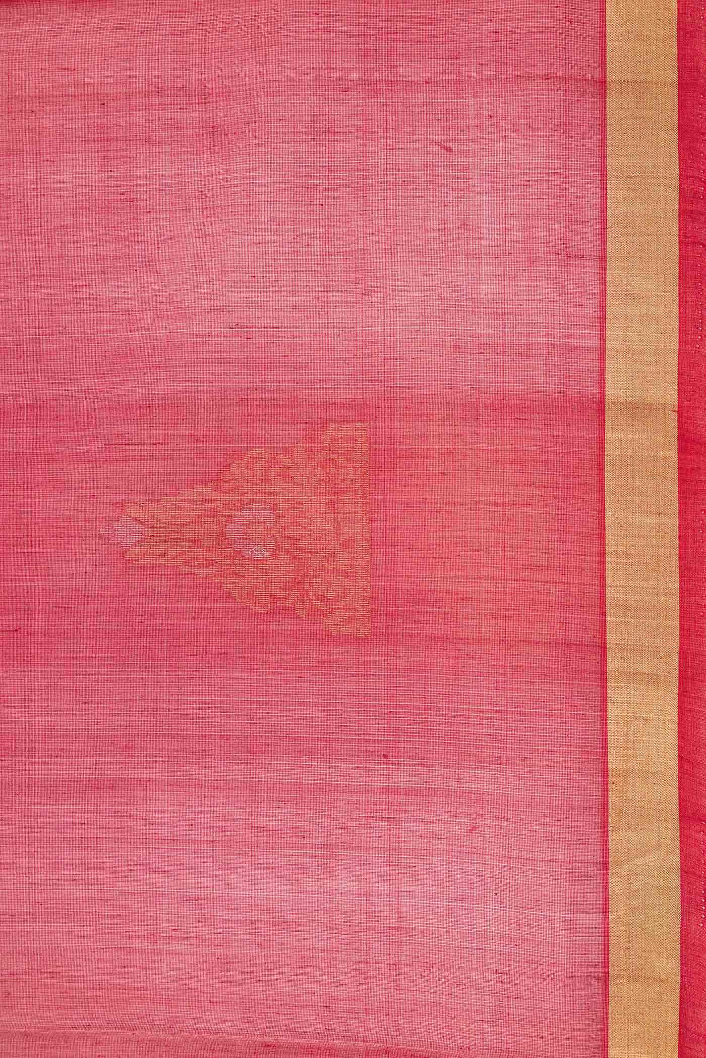 Red Dual Tone Silk Cotton Saree - Image 3